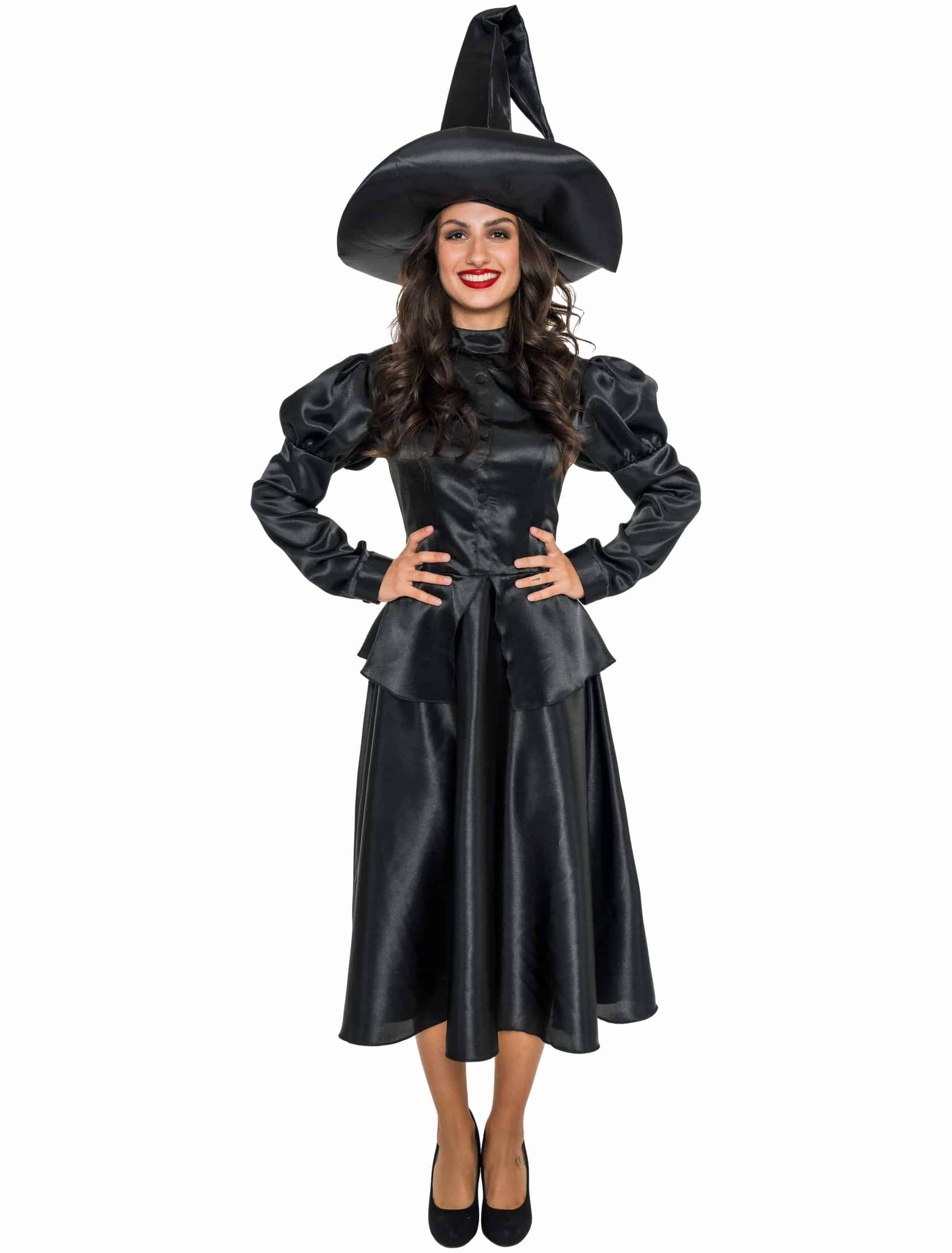 Kleid Hexe Damen schwarz S