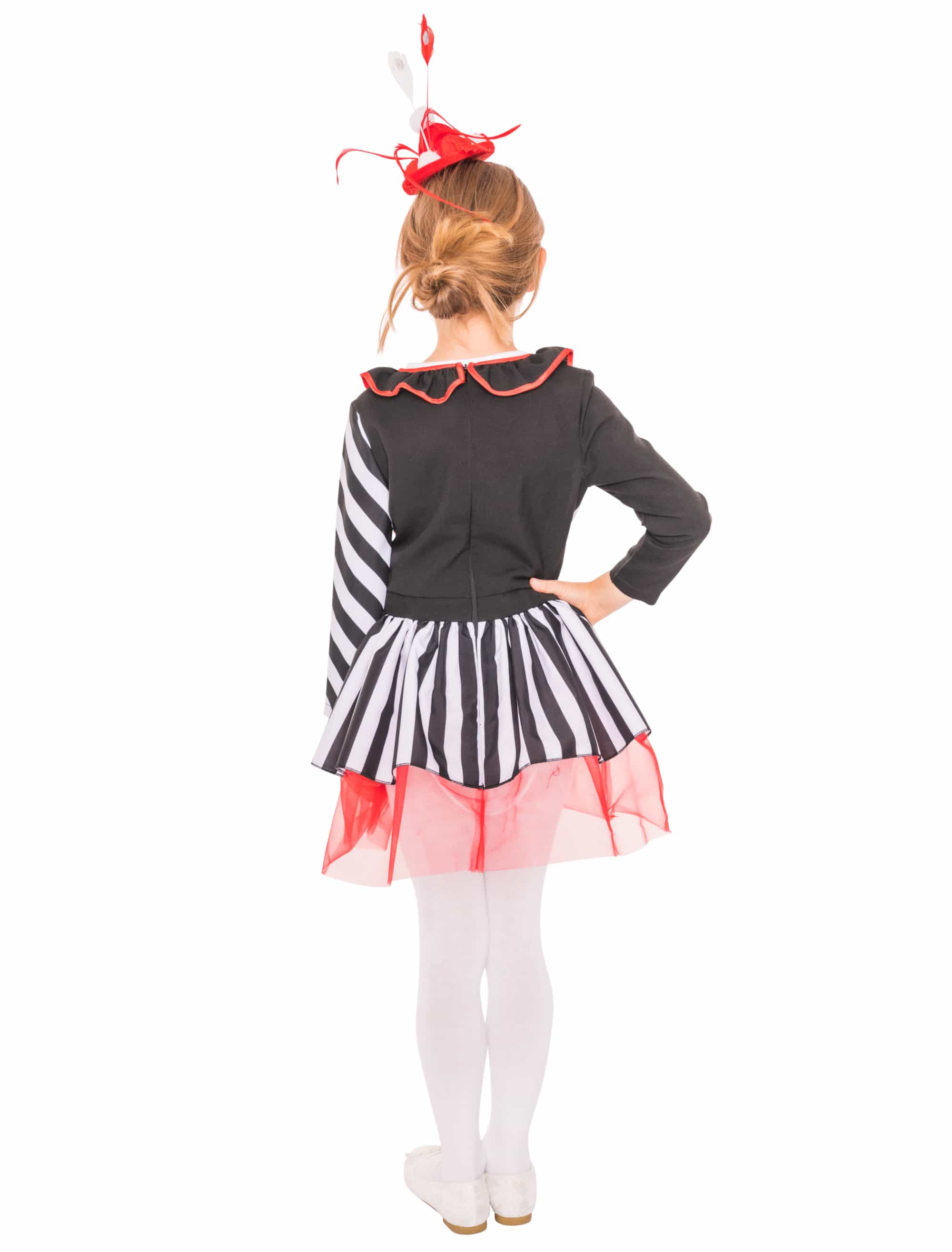 Kleid Clown Kinder schwarz/weiß/rot 128