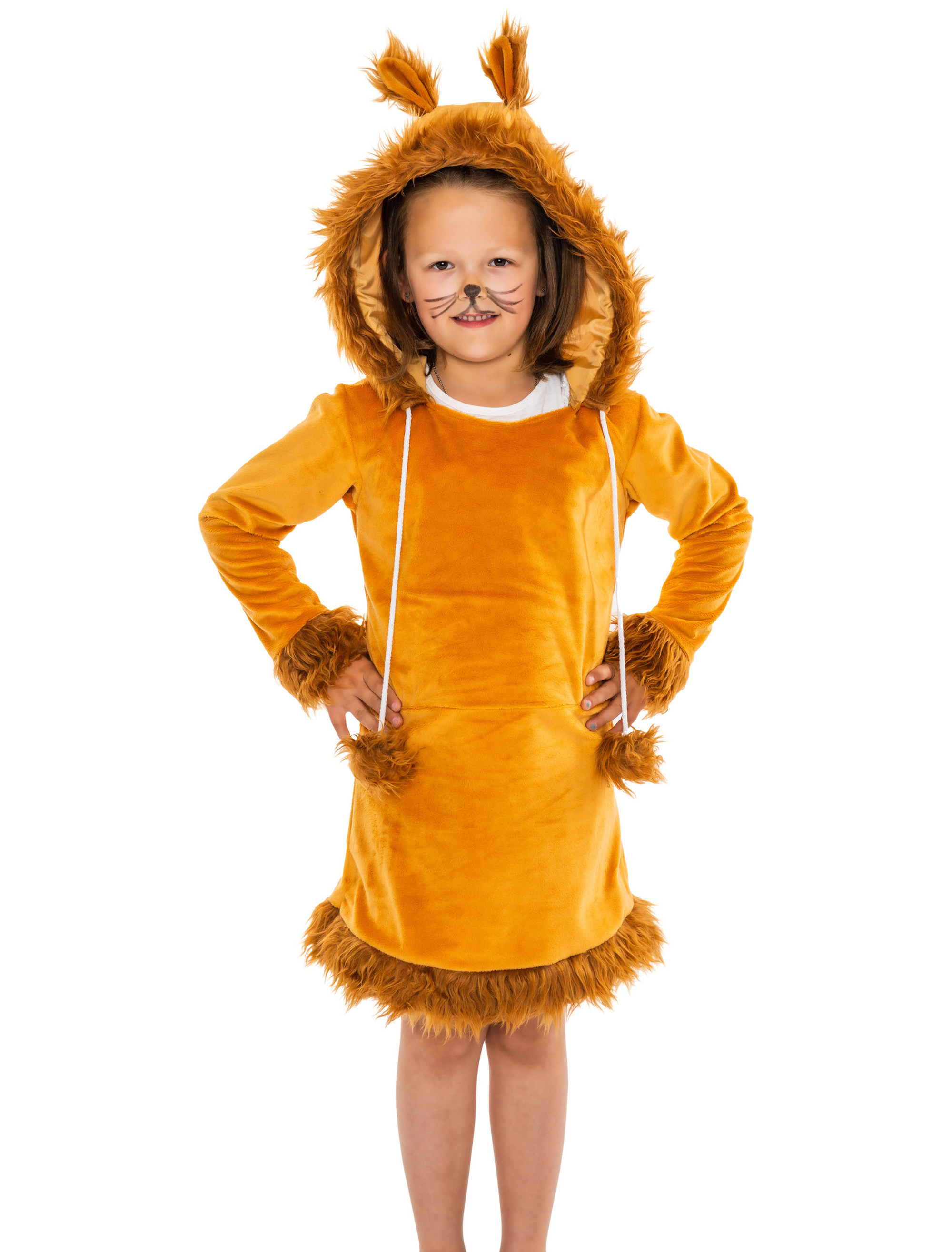 Kleid Plüsch Hirsch braun 128