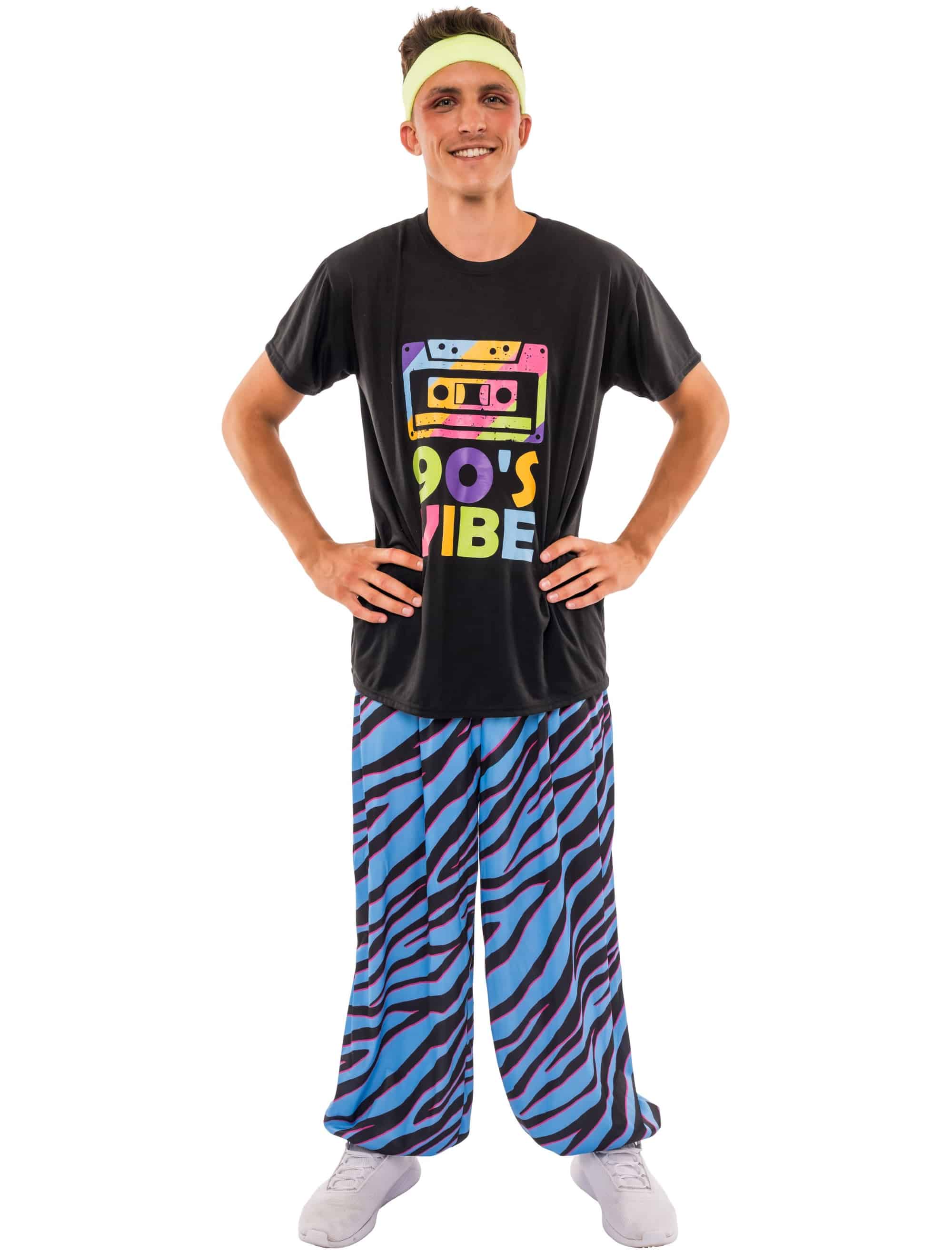 T-Shirt 90er Print schwarz XL