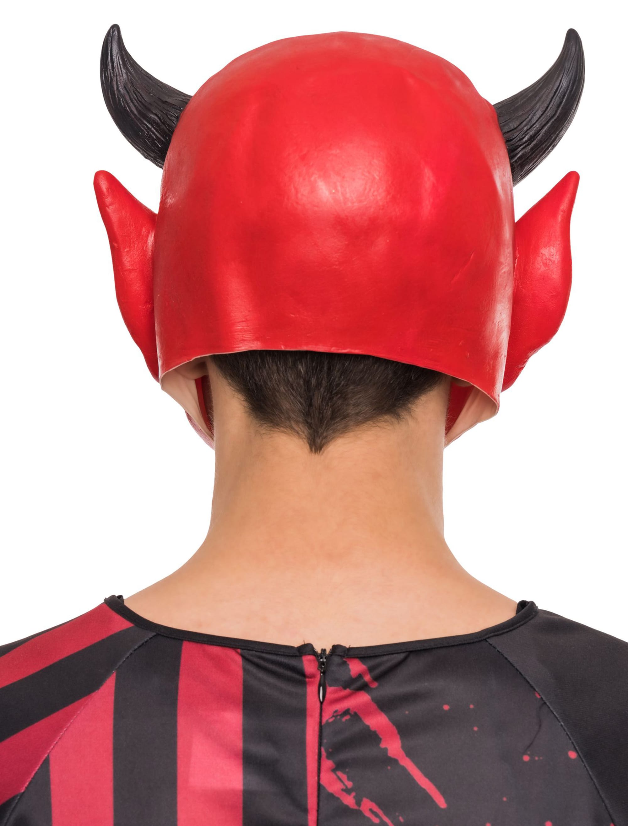 Latexmaske Teufel schwarz/rot