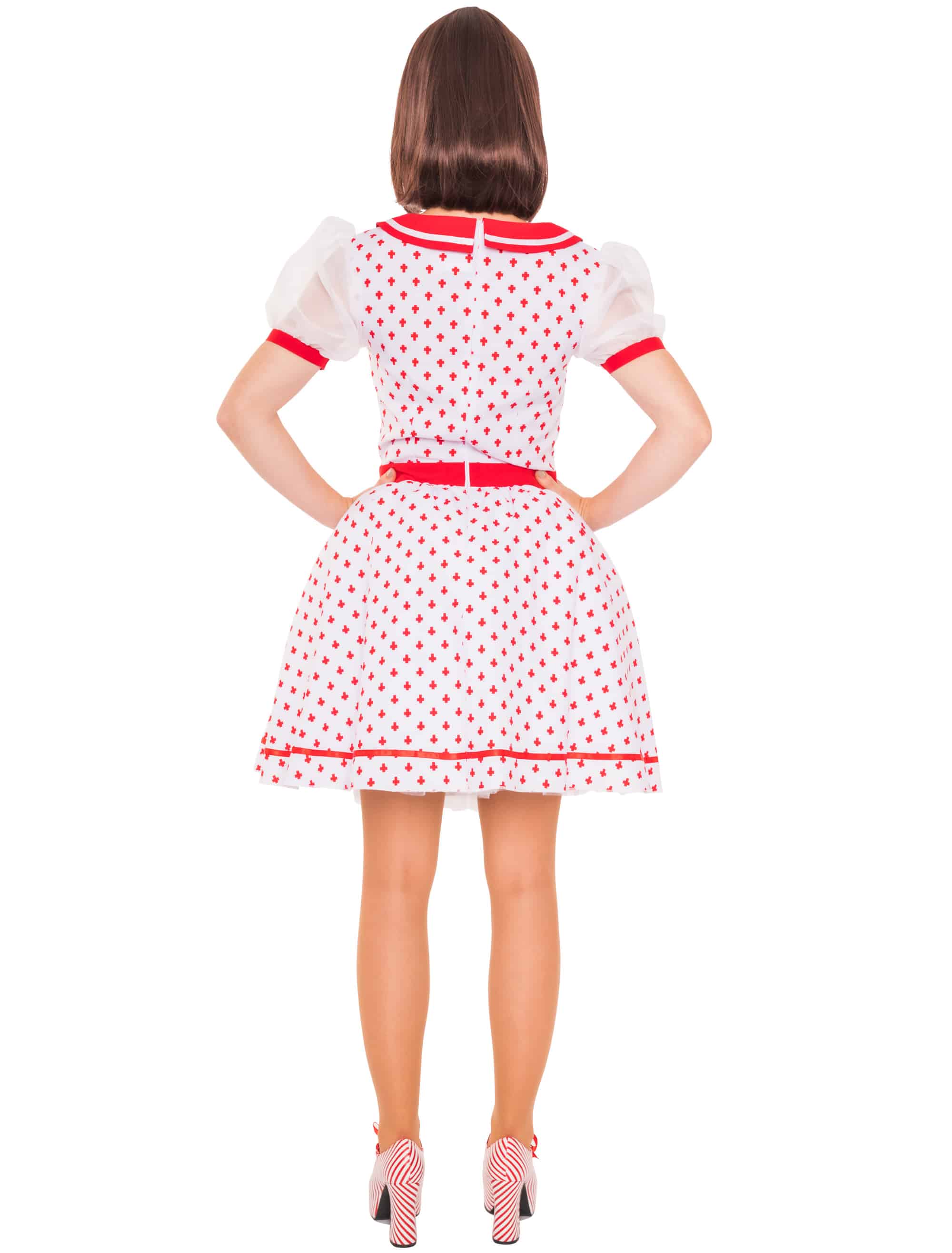 Kleid Krankenschwester mit Kreuz Damen rot/weiß S