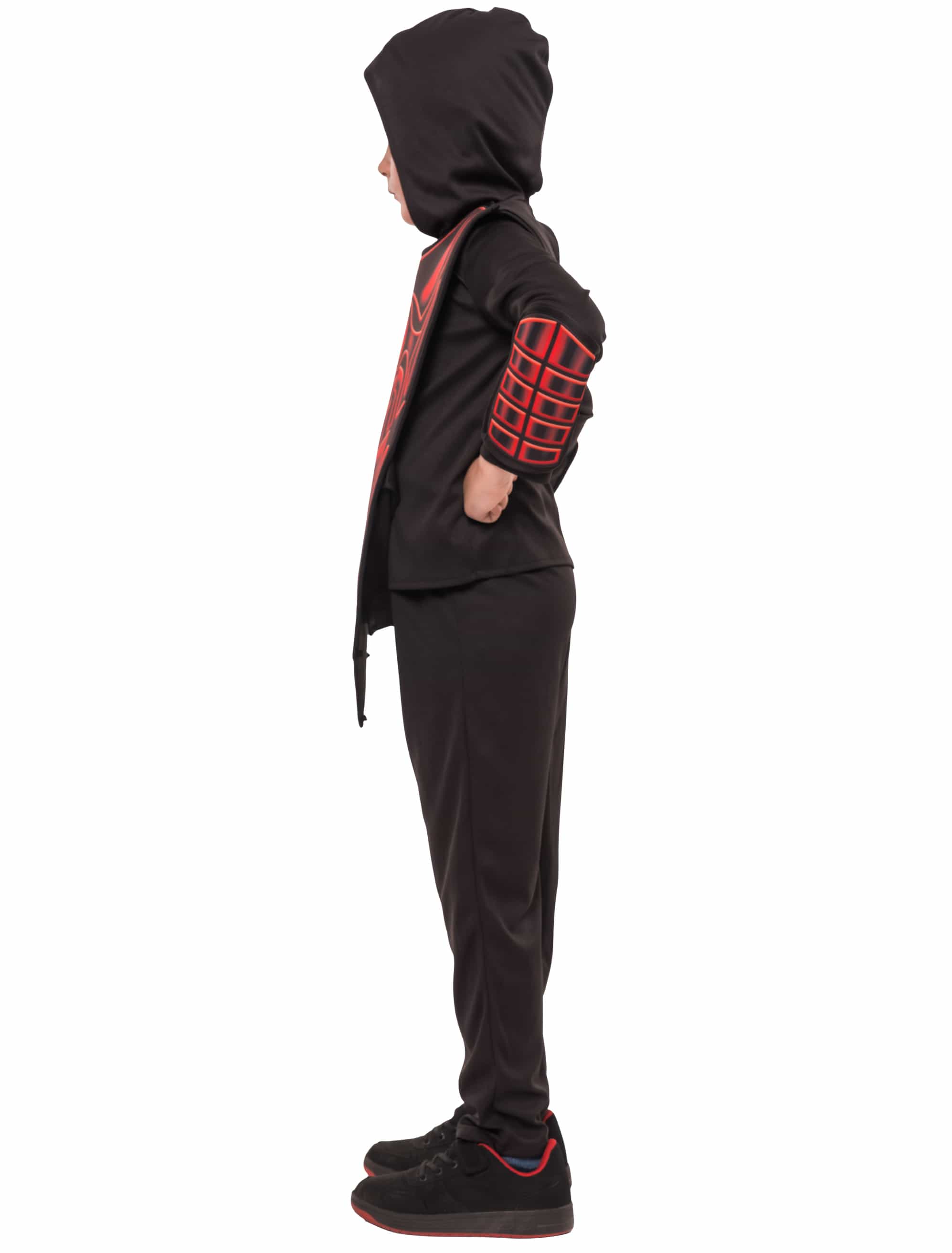 Kostüm Ninja 2-tlg. Kinder schwarz/rot 6-8 Jahre