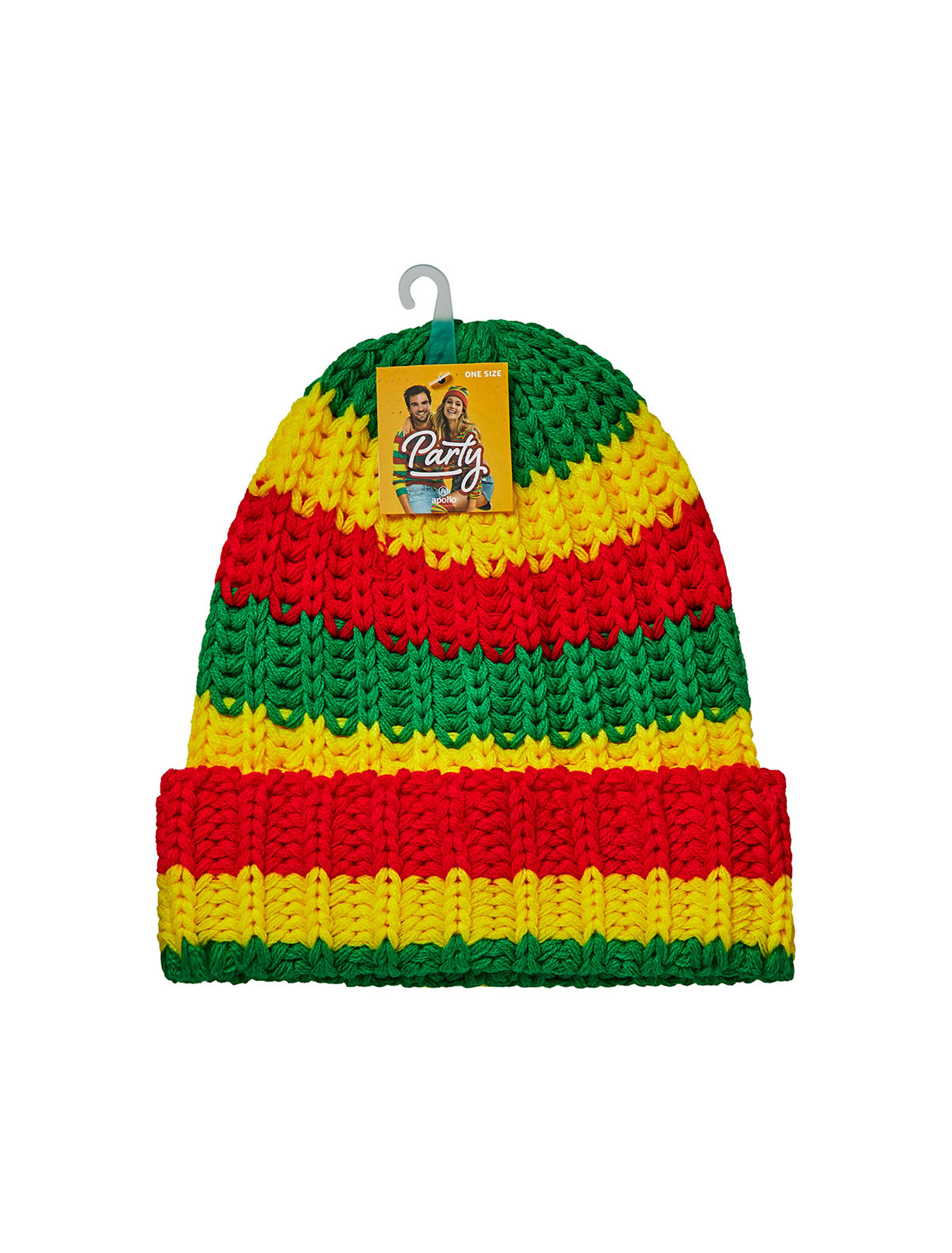 Strickmütze rot/gelb/grün one size