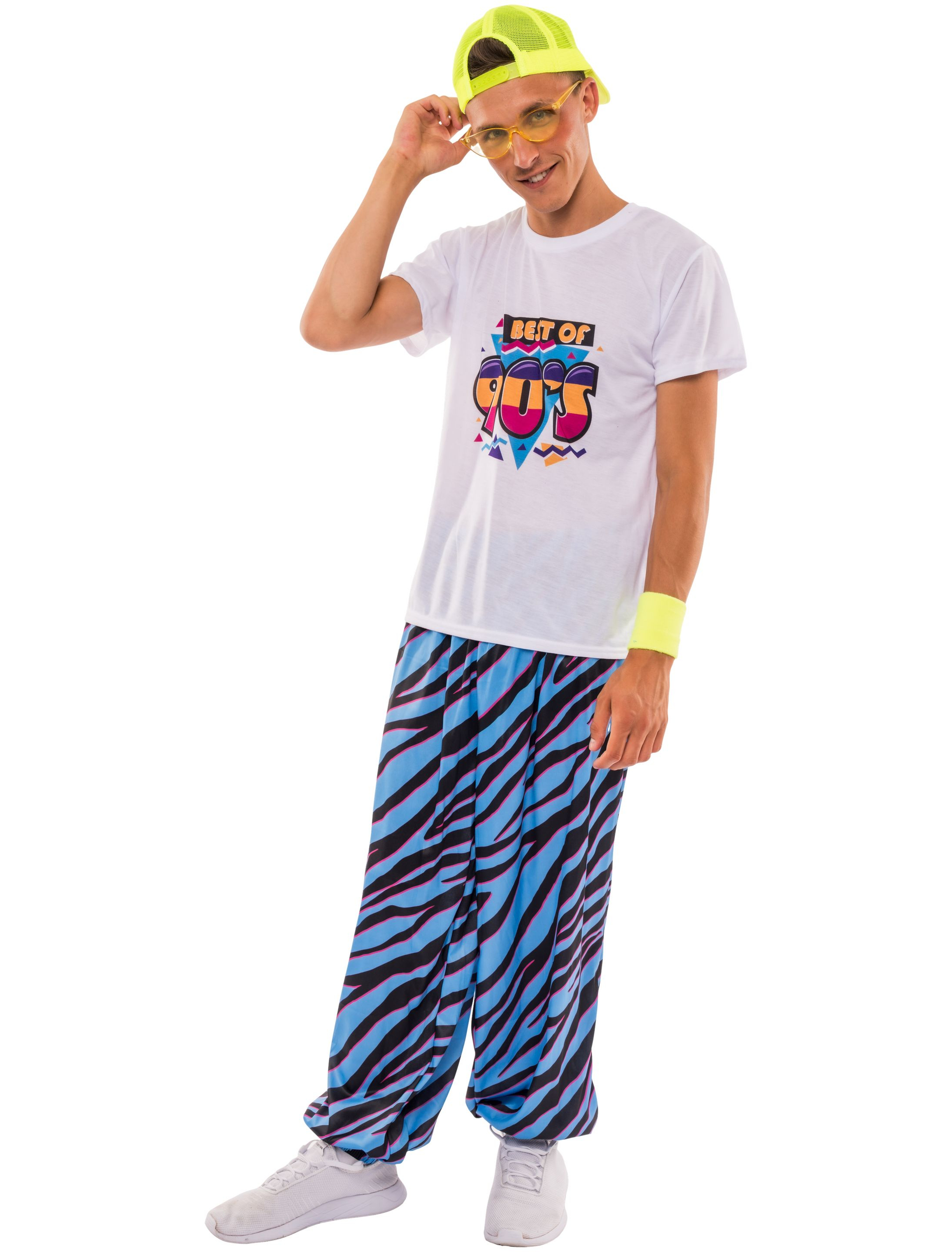 T-Shirt 90er Print weiß L