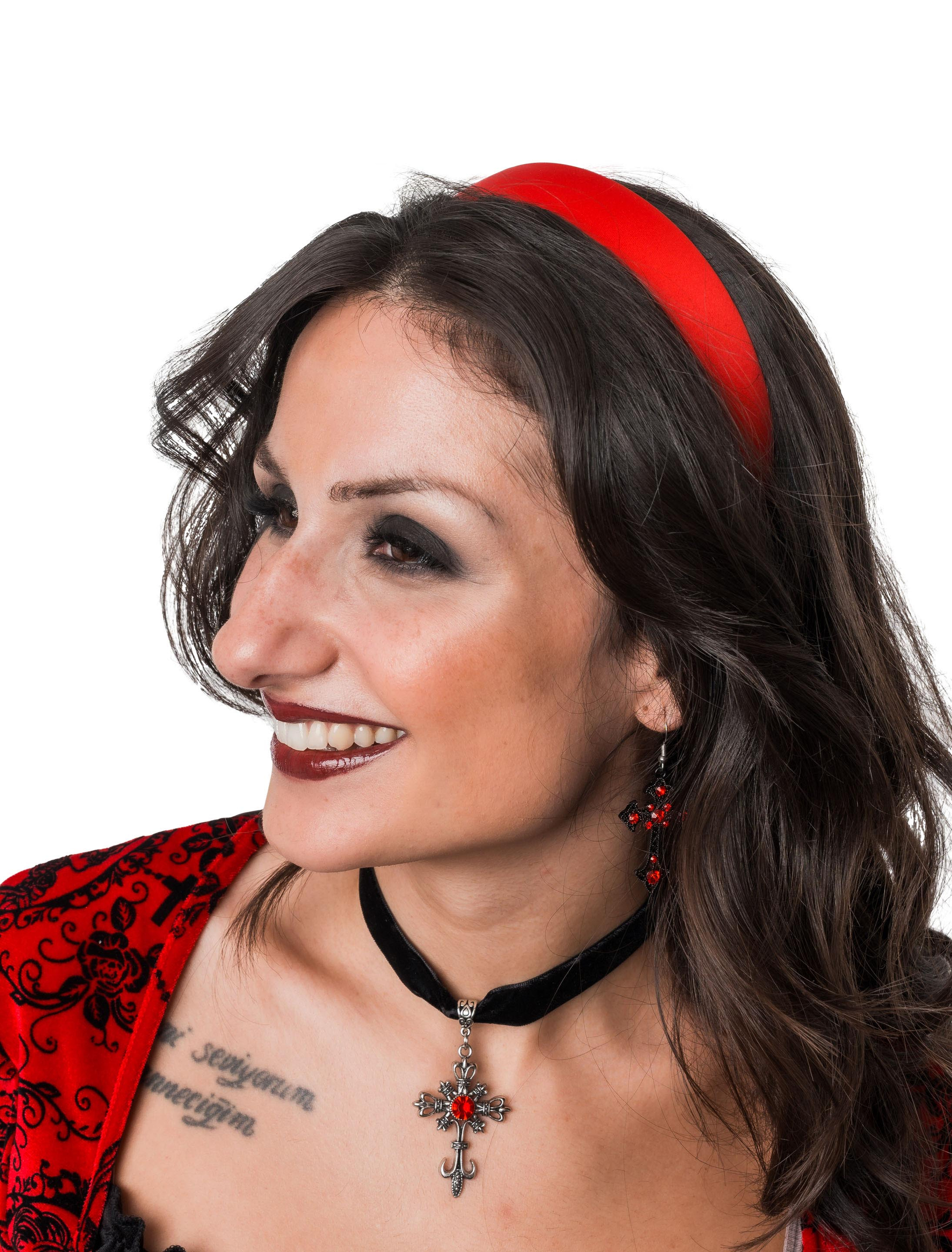 Haarreif Satin rot