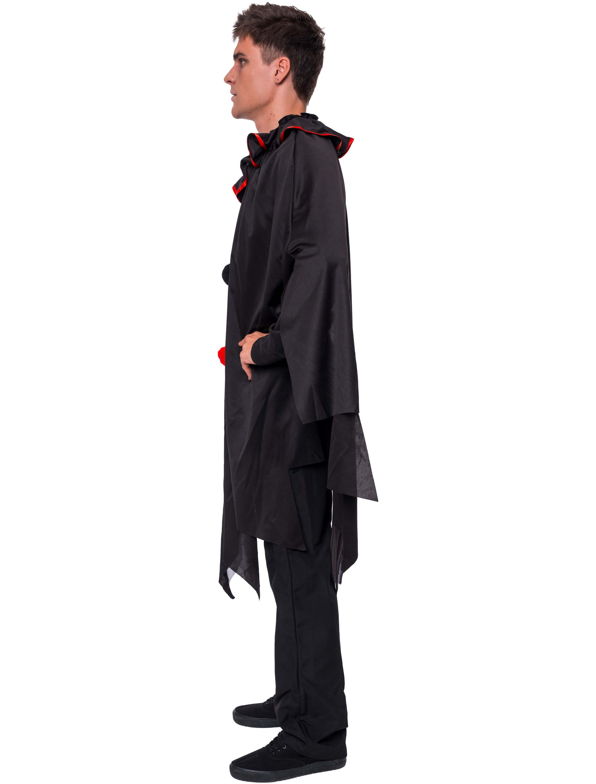 Poncho Clown schwarz/weiß/rot one size