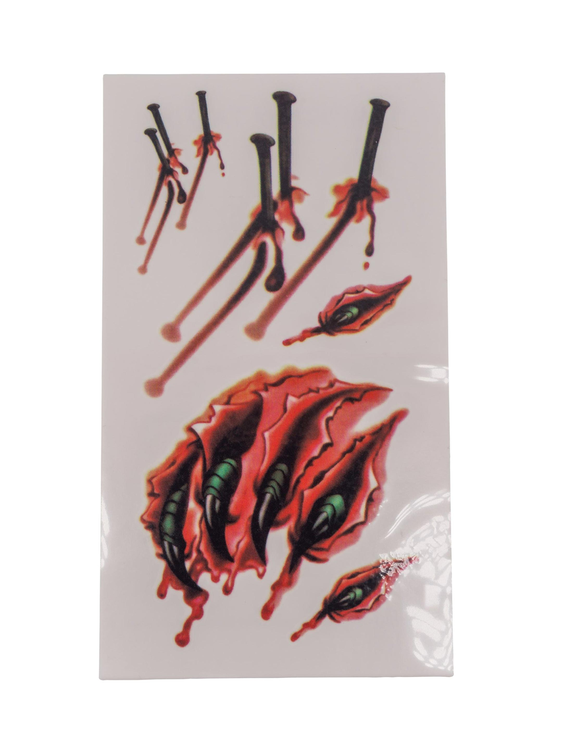 Tattoo Narben Mix Nägel rot