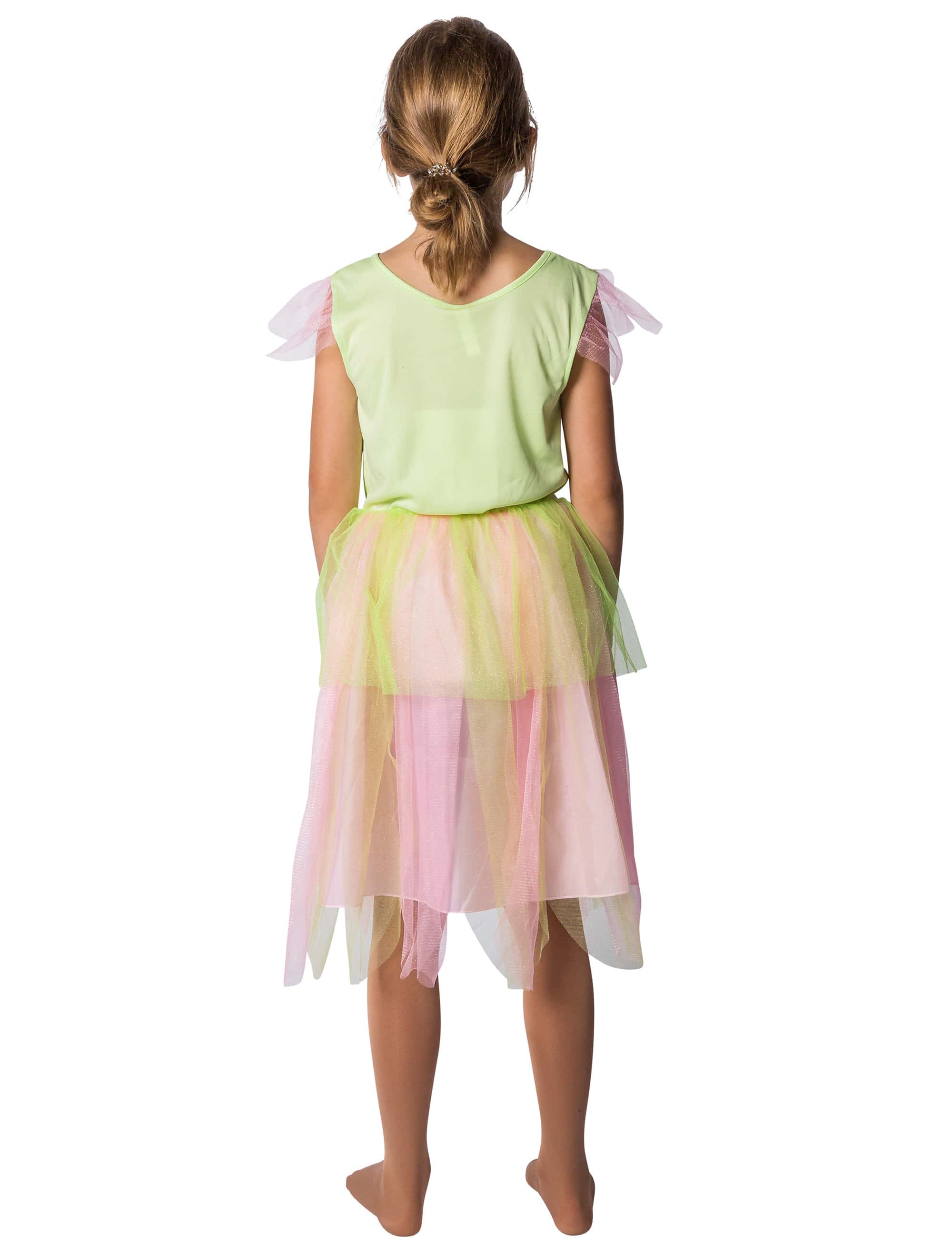 Kleid Fee Kinder Mädchen grün/rosa 7-8 Jahre