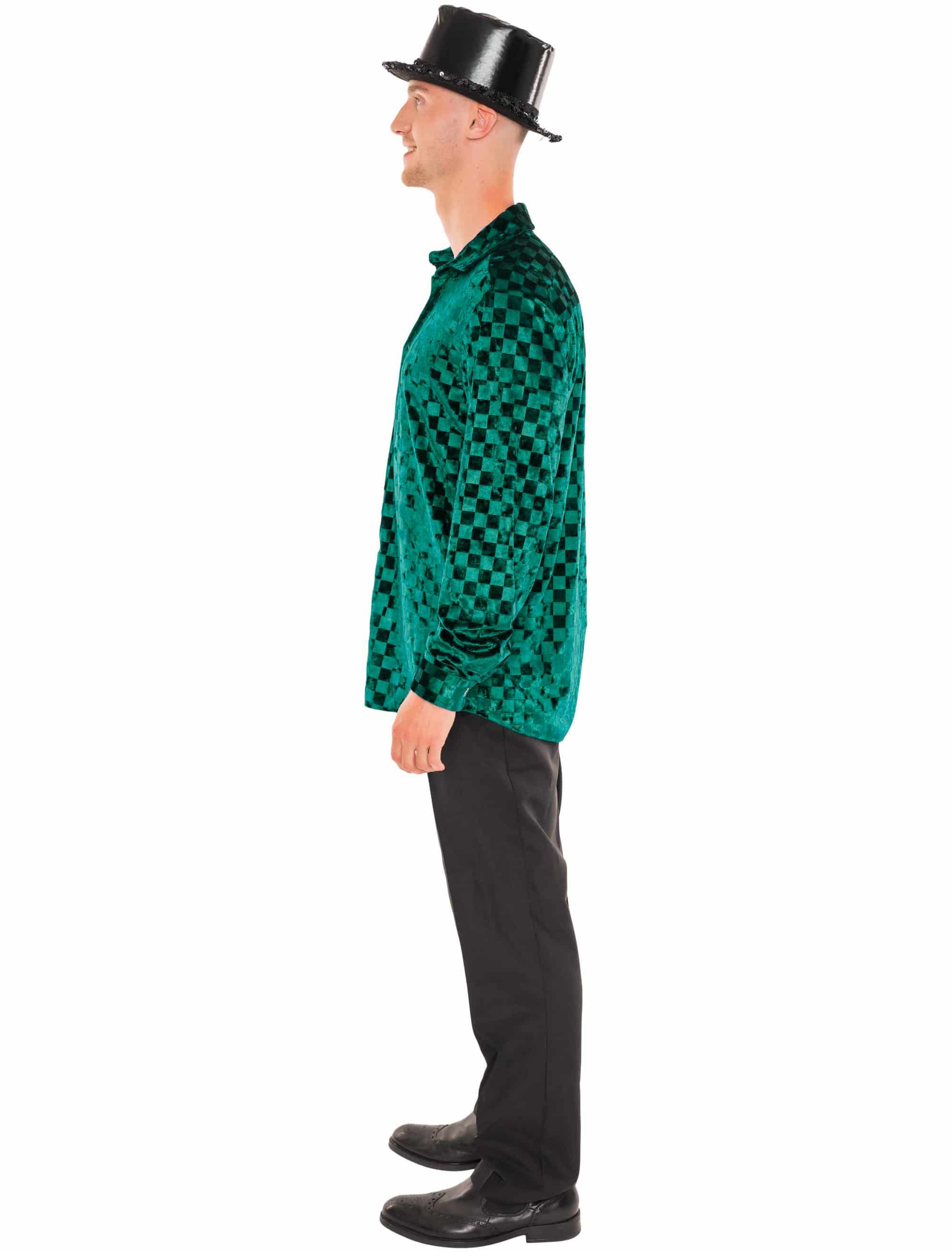 Hemd in Samtoptik Herren grün L/XL