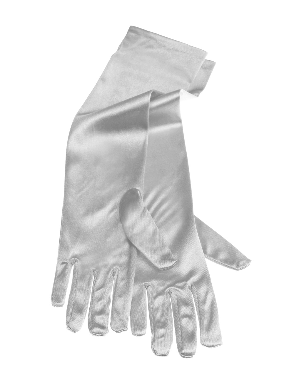 Handschuhe Satin 40cm Damen silber one size