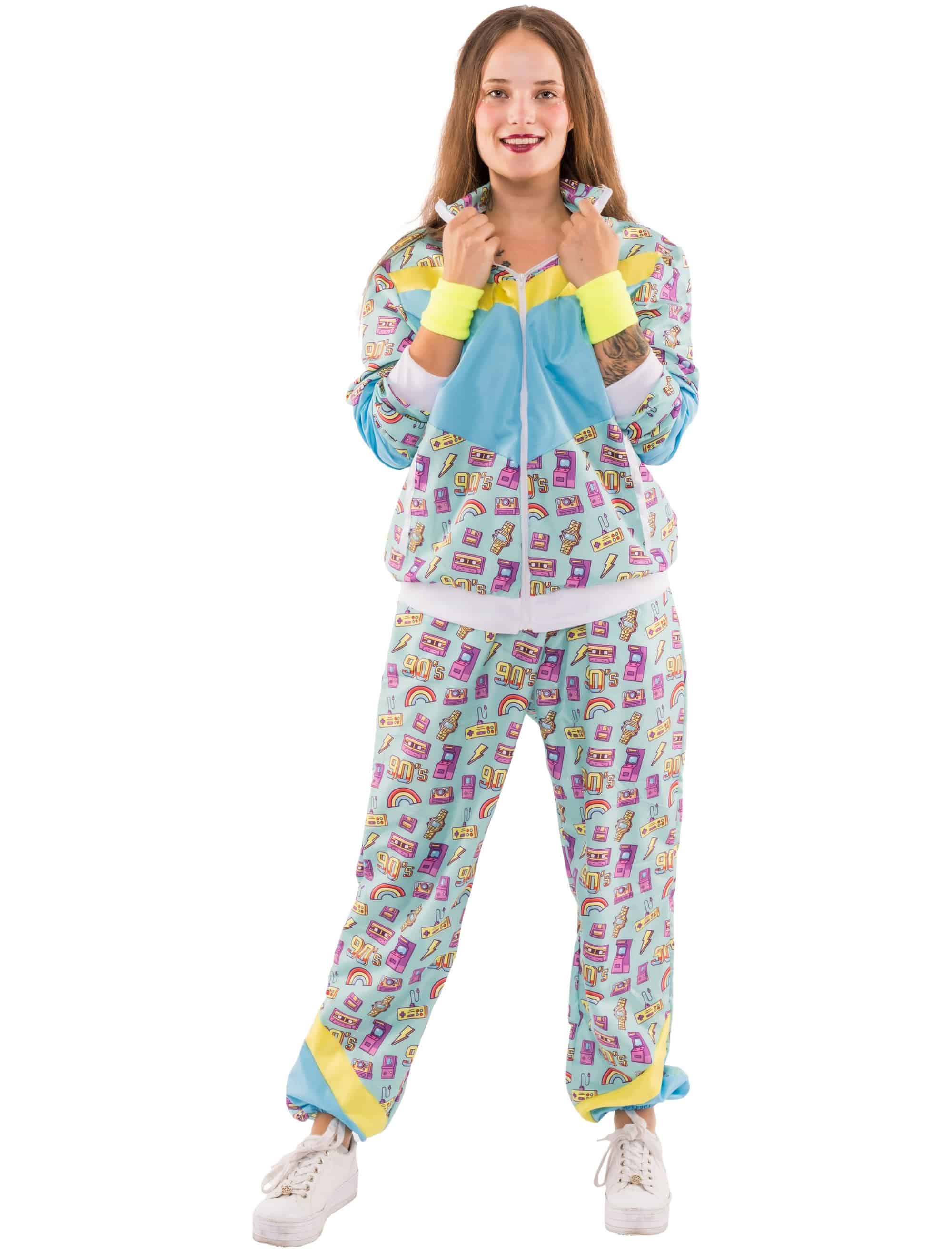 Jogging Anzug Kassette 2 tlg. Print gelb/blau XL