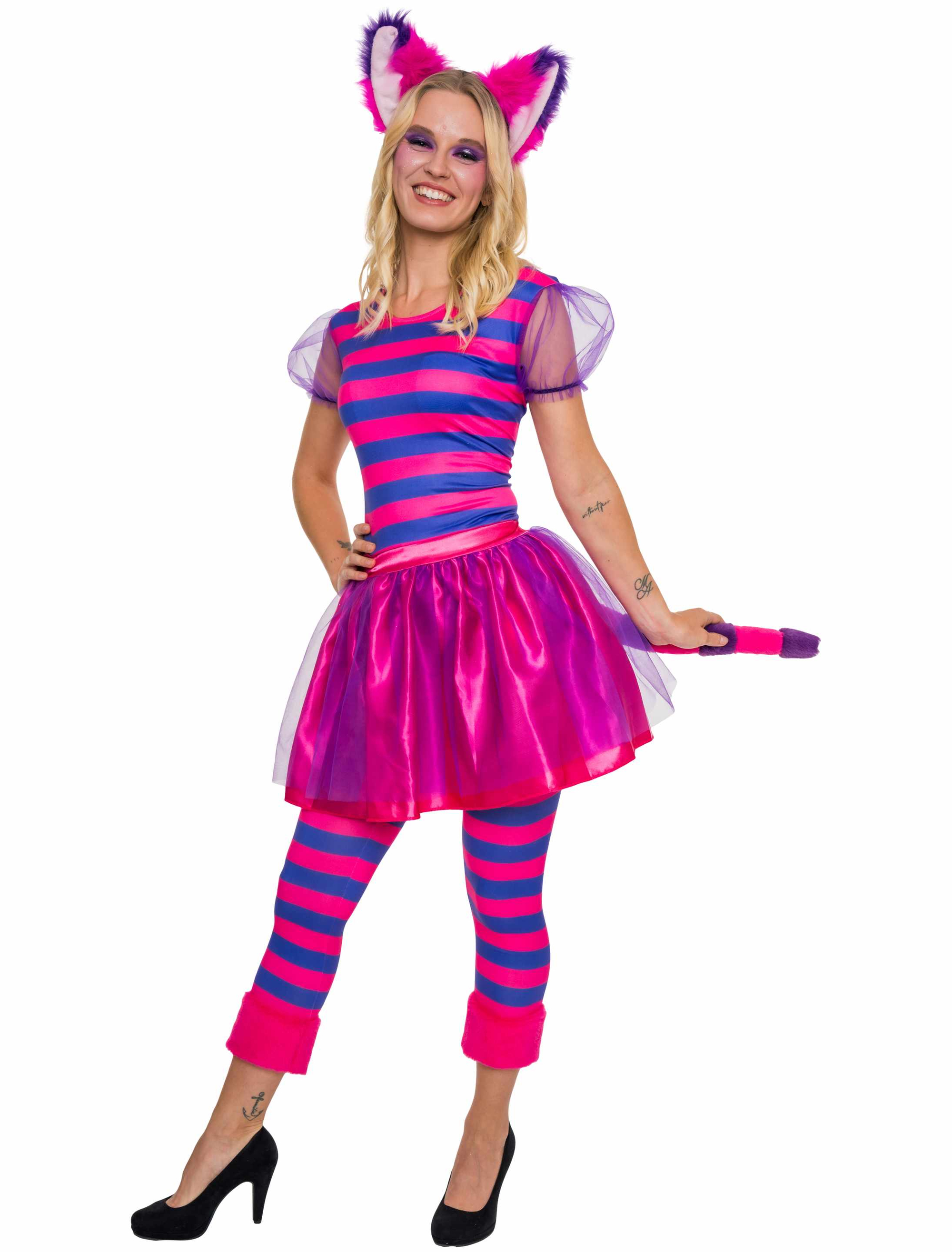 Kostüm lachende Katze Damen lila/pink S/M