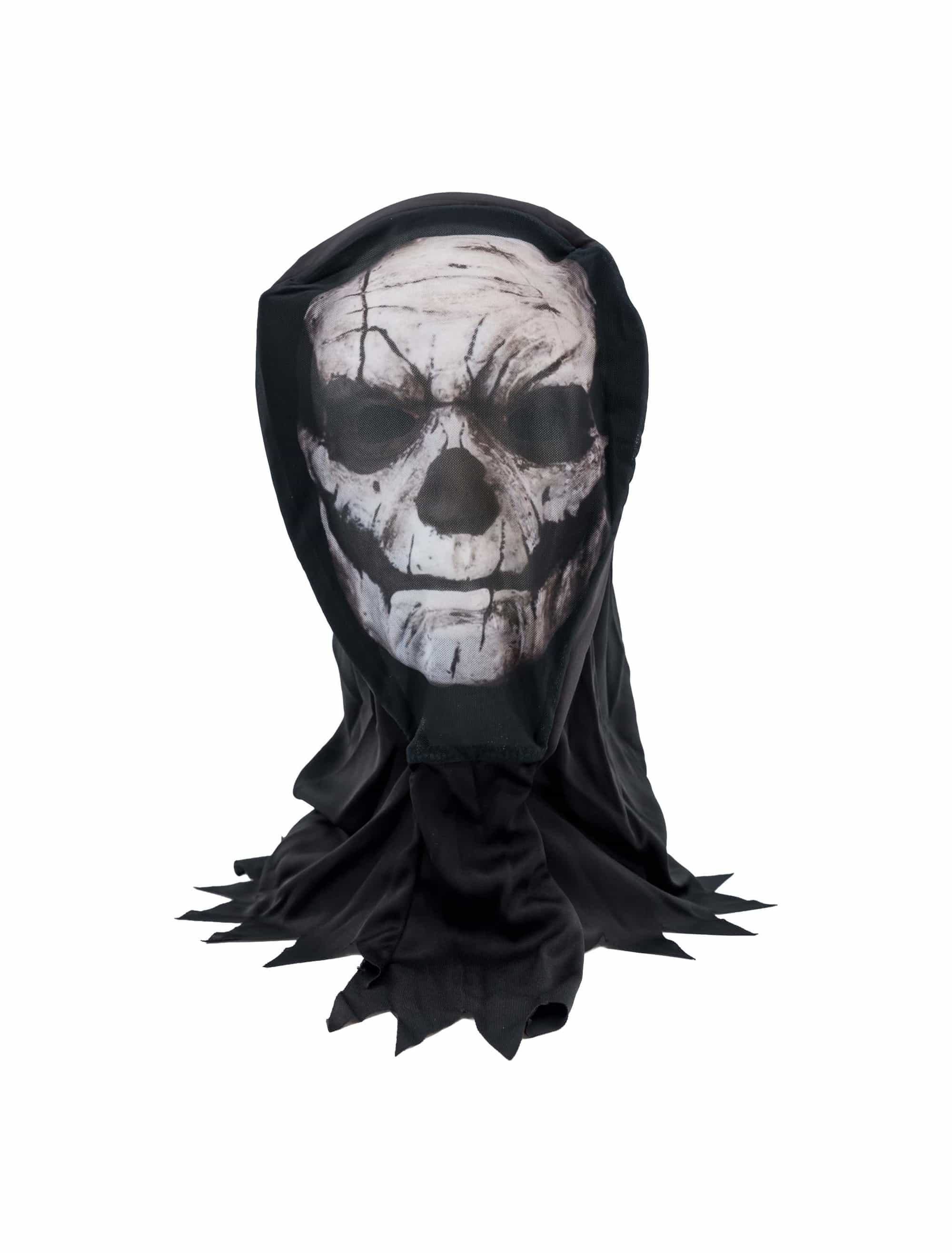 Maske Monster mit Kapuze schwarz/braun