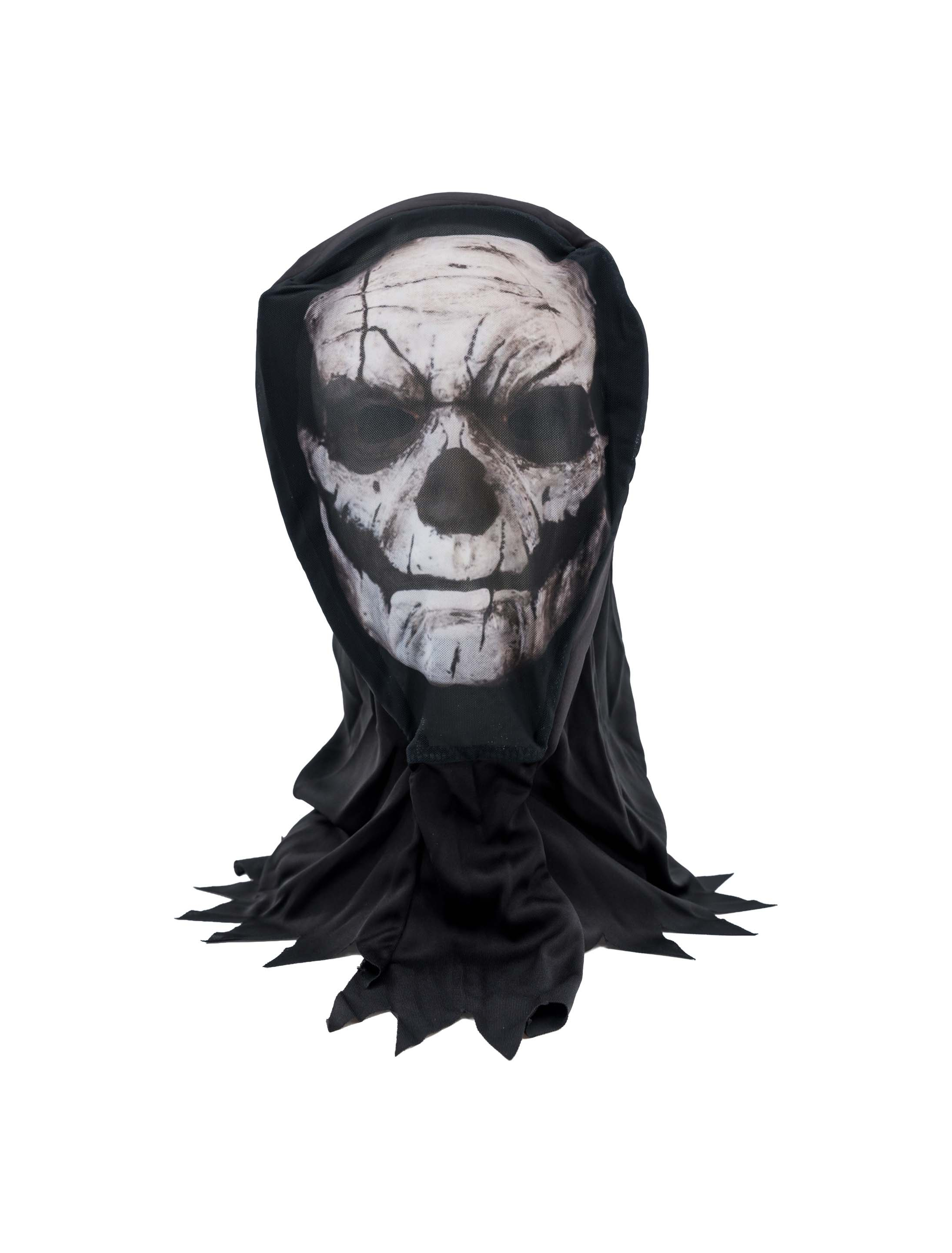 Maske Monster mit Kapuze schwarz/braun
