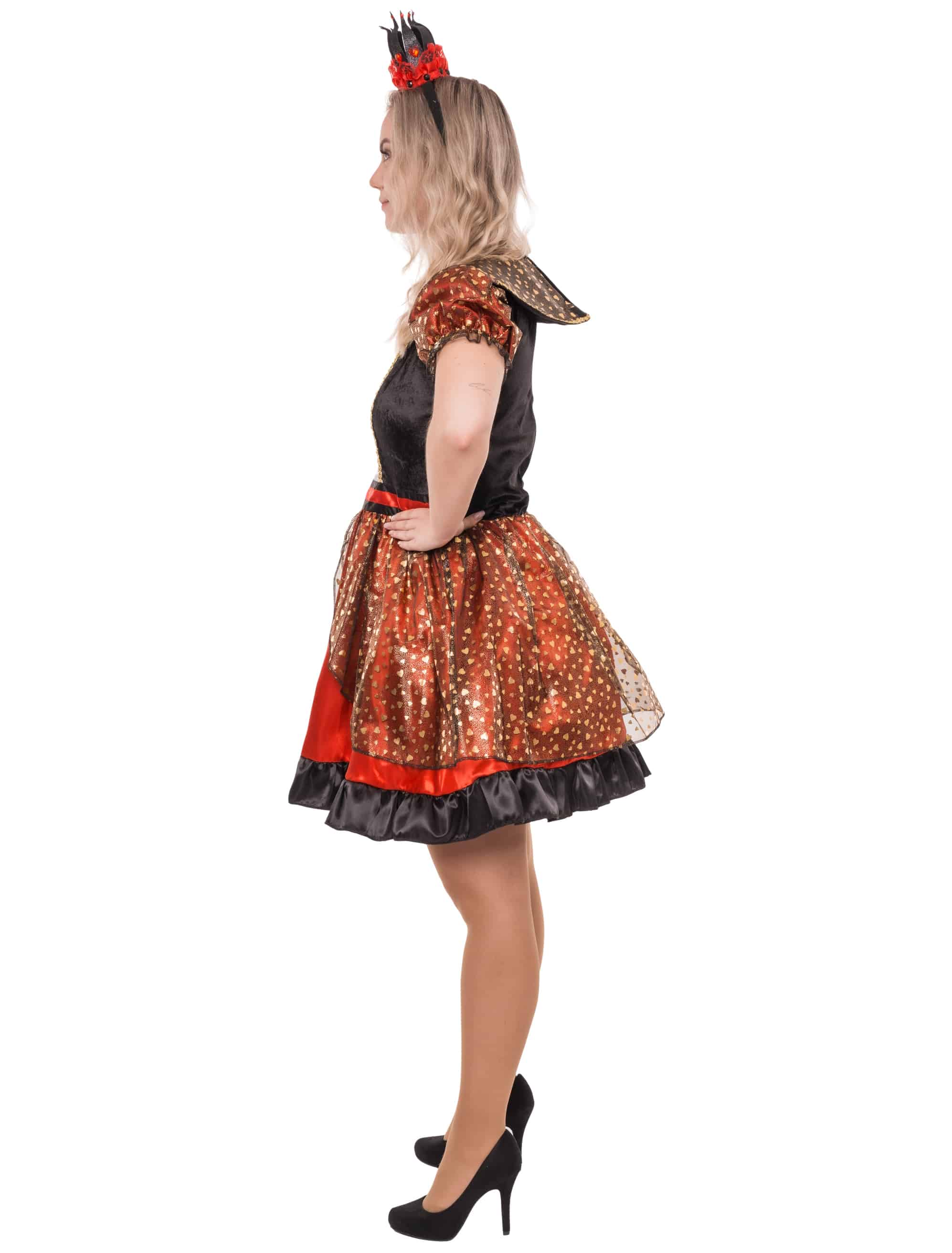 Kleid Herzdame schwarz/weiß/rot S/M