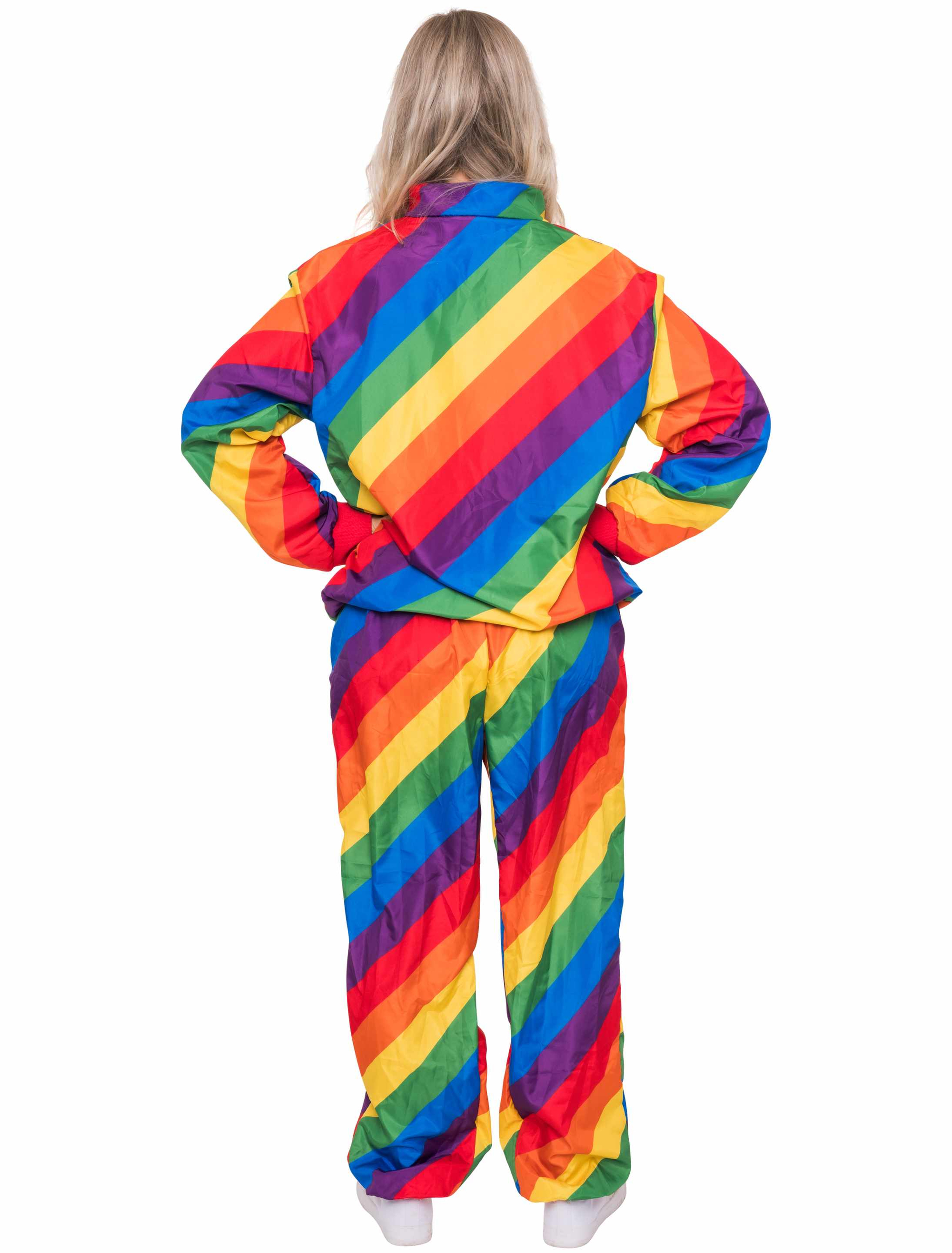 Jogginganzug 2-tlg. Gestreift Damen rainbow S/M
