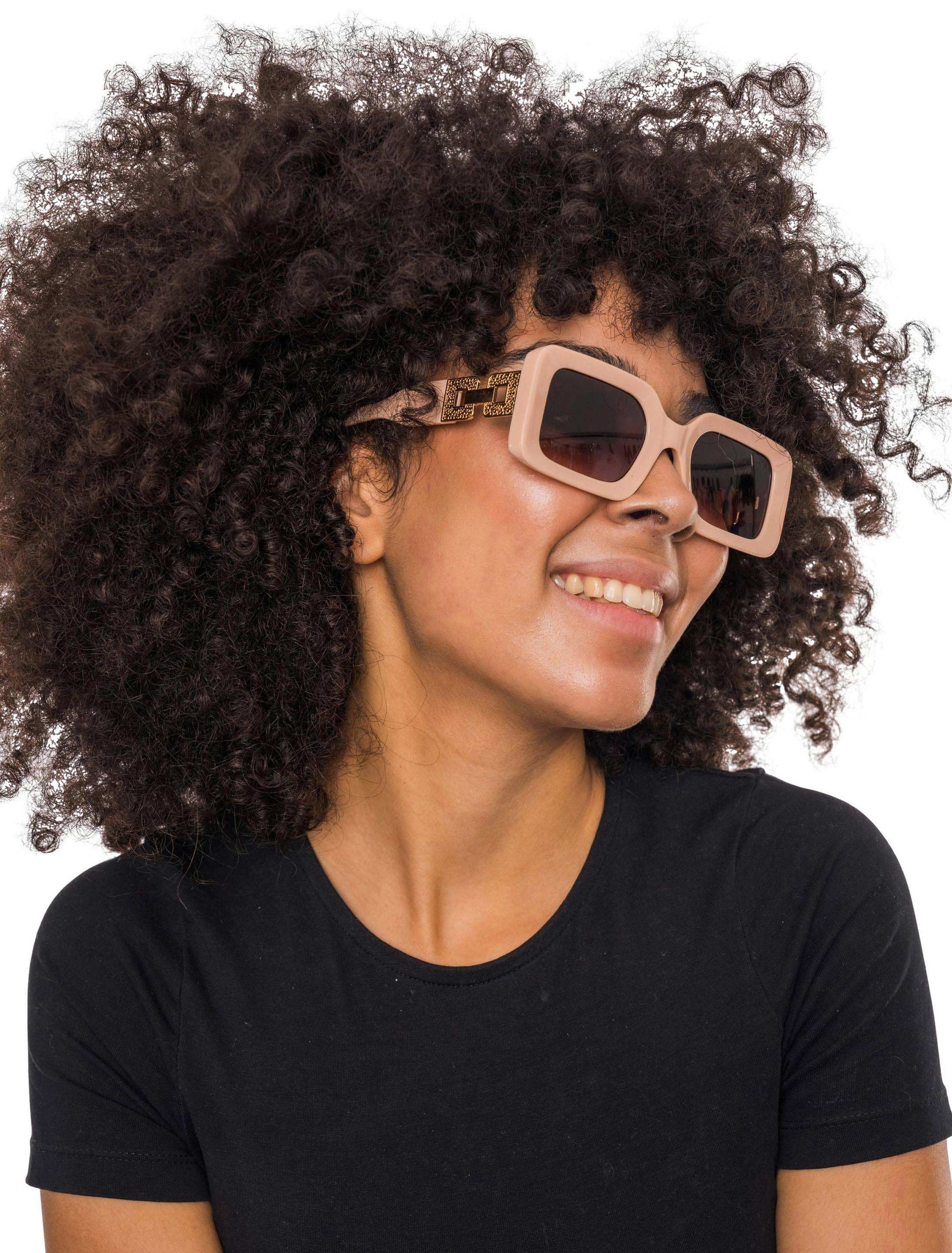 Brille eckig apricot