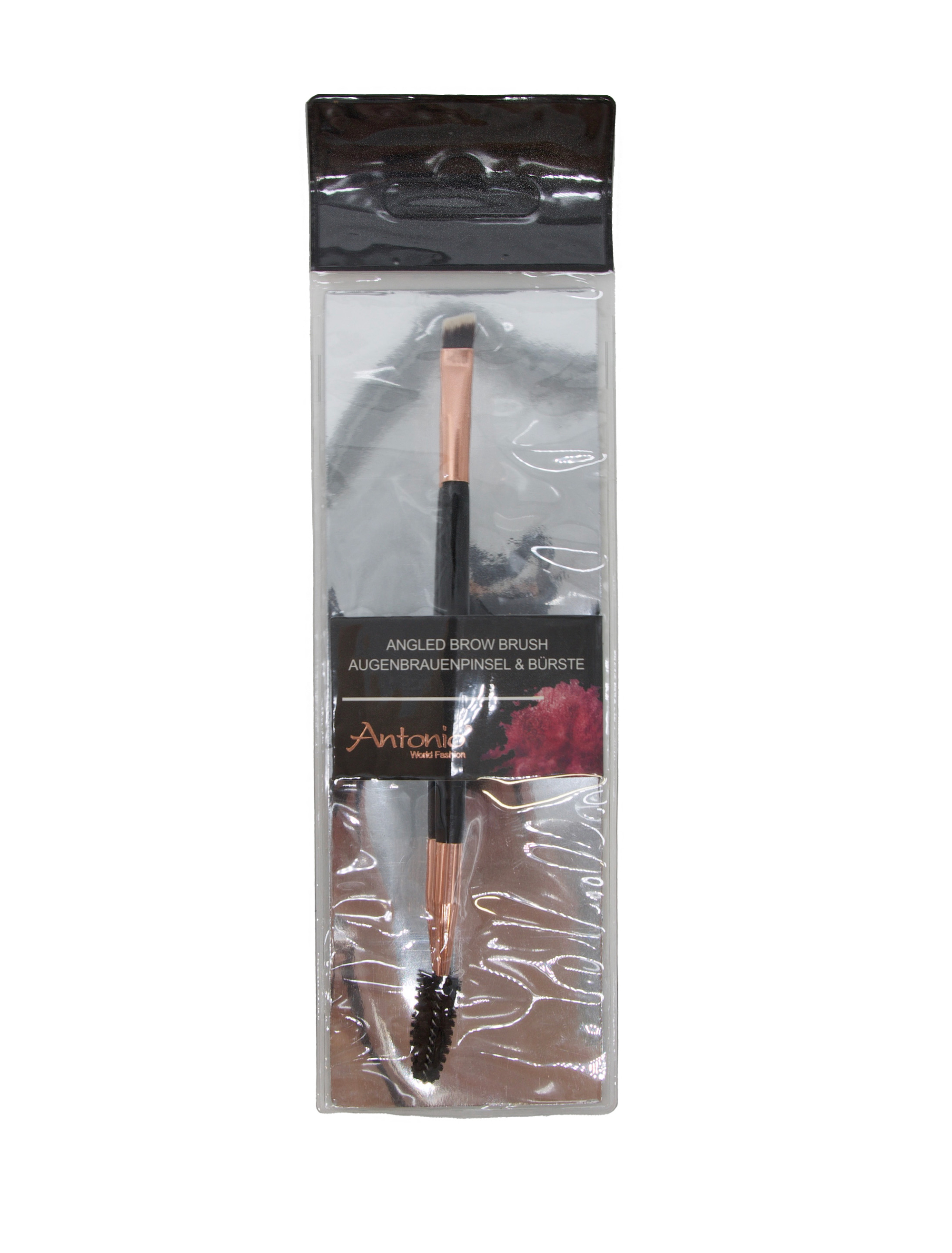 Augenbrauenpinsel mit Bürste 17 cm rosegold