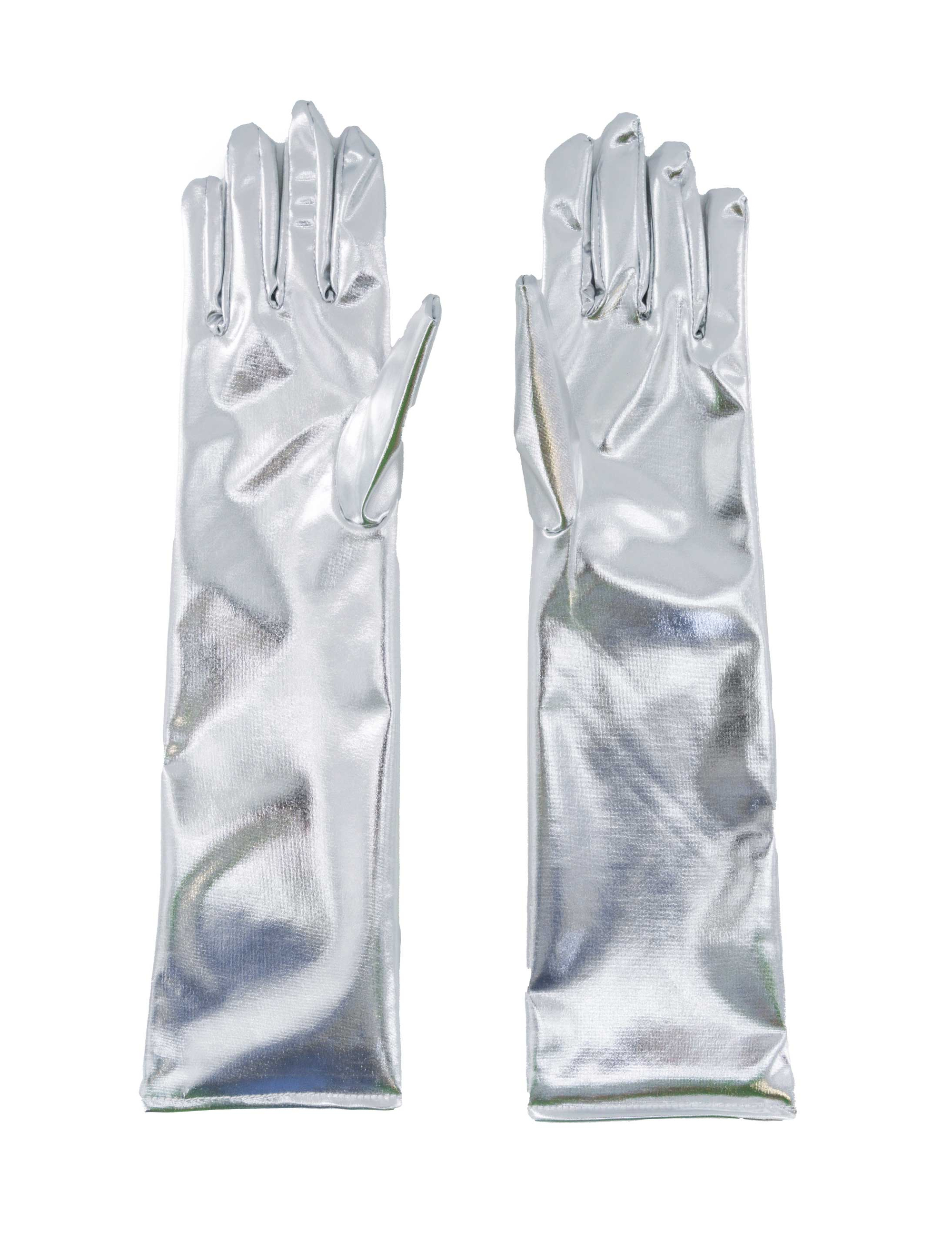 Handschuhe Metallic 40cm silber one size