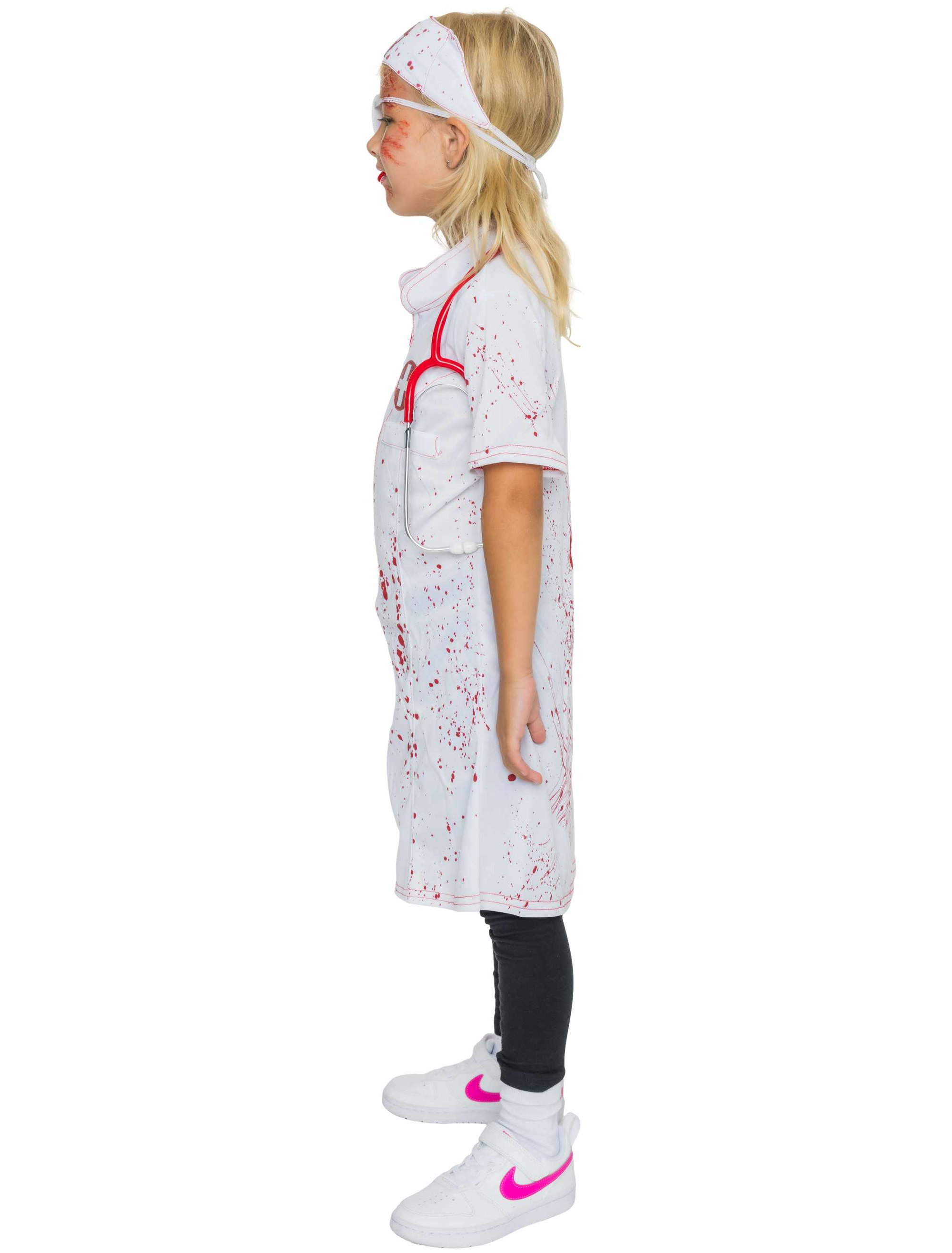 Kleid Zombie Krankenschwester 2-tlg. Kinder weiß/rot 116