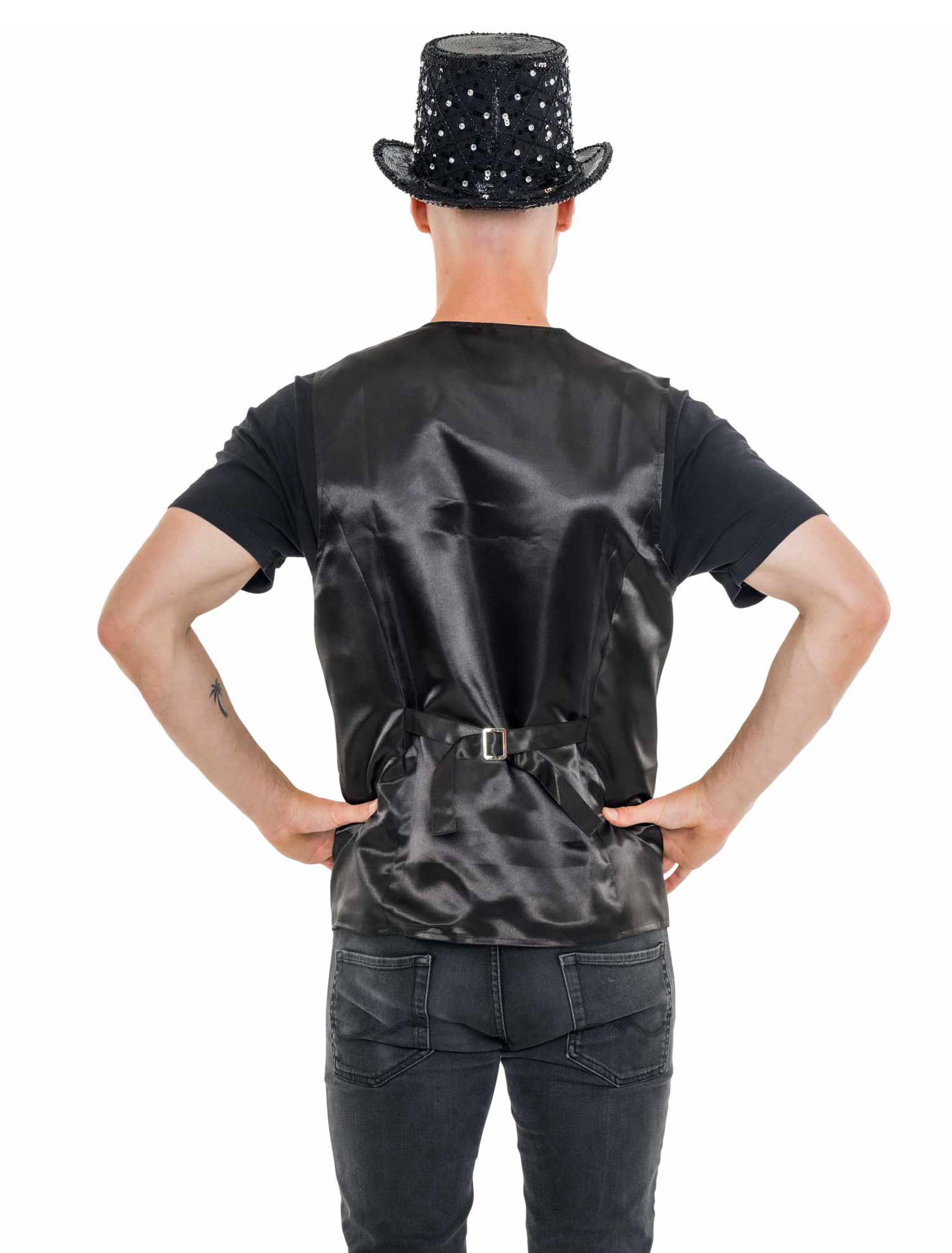Paillettenweste Herren schwarz L/XL
