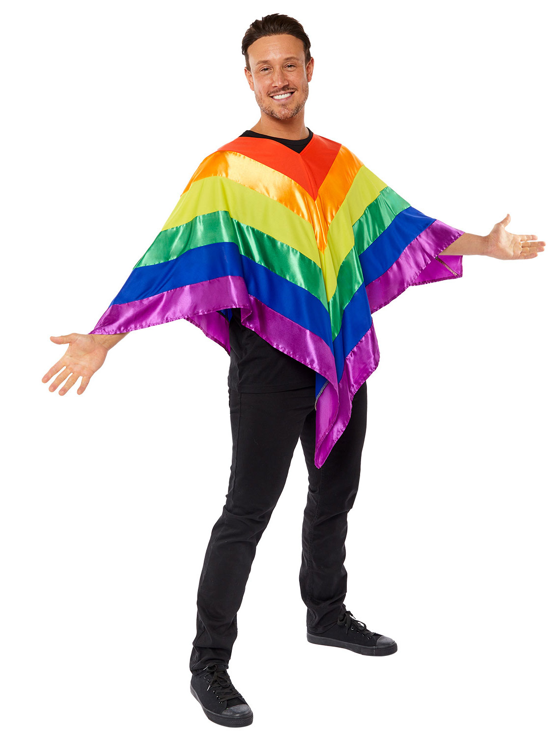 Poncho rainbow one size