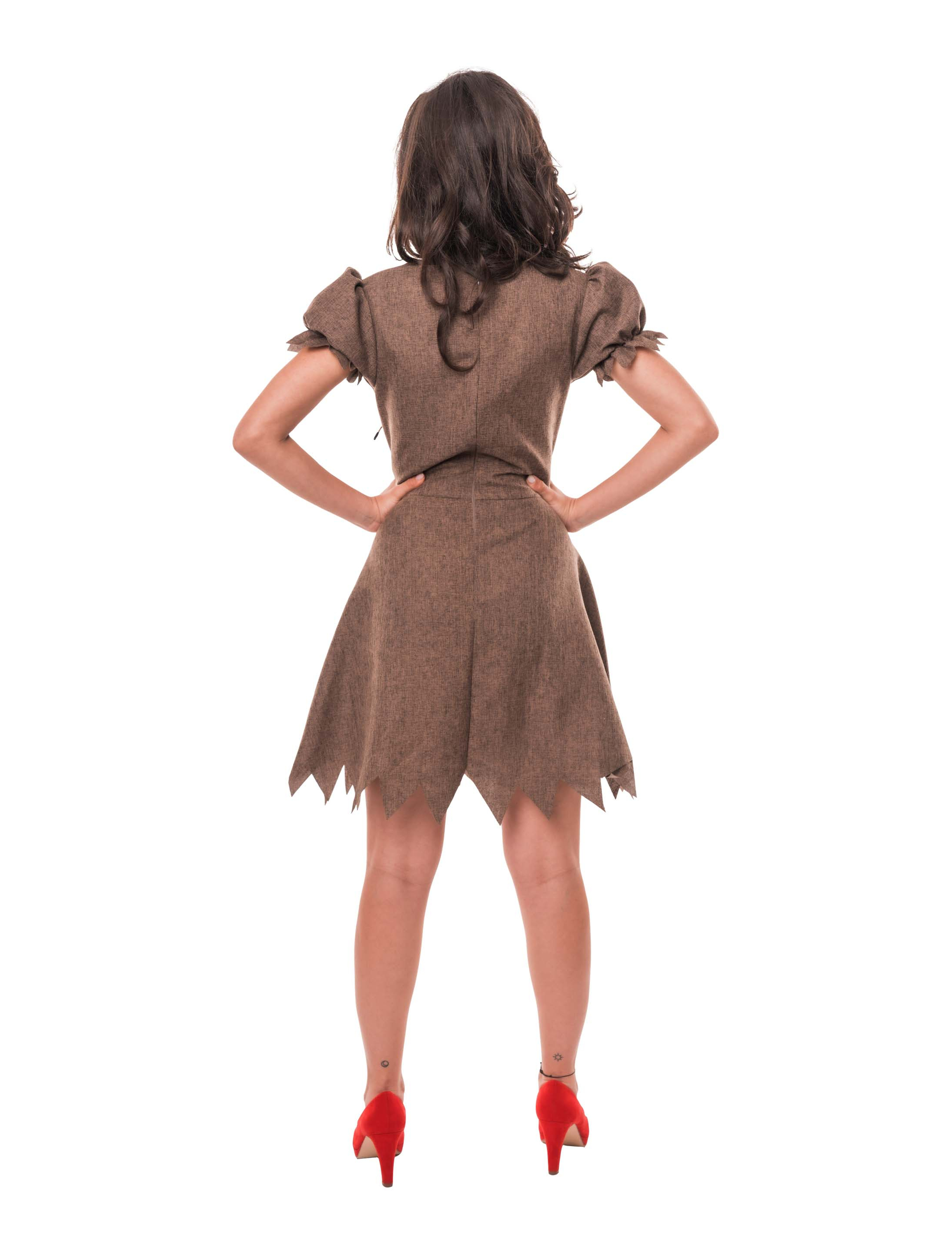 Kleid Voodoo Puppe Damen braun S/M