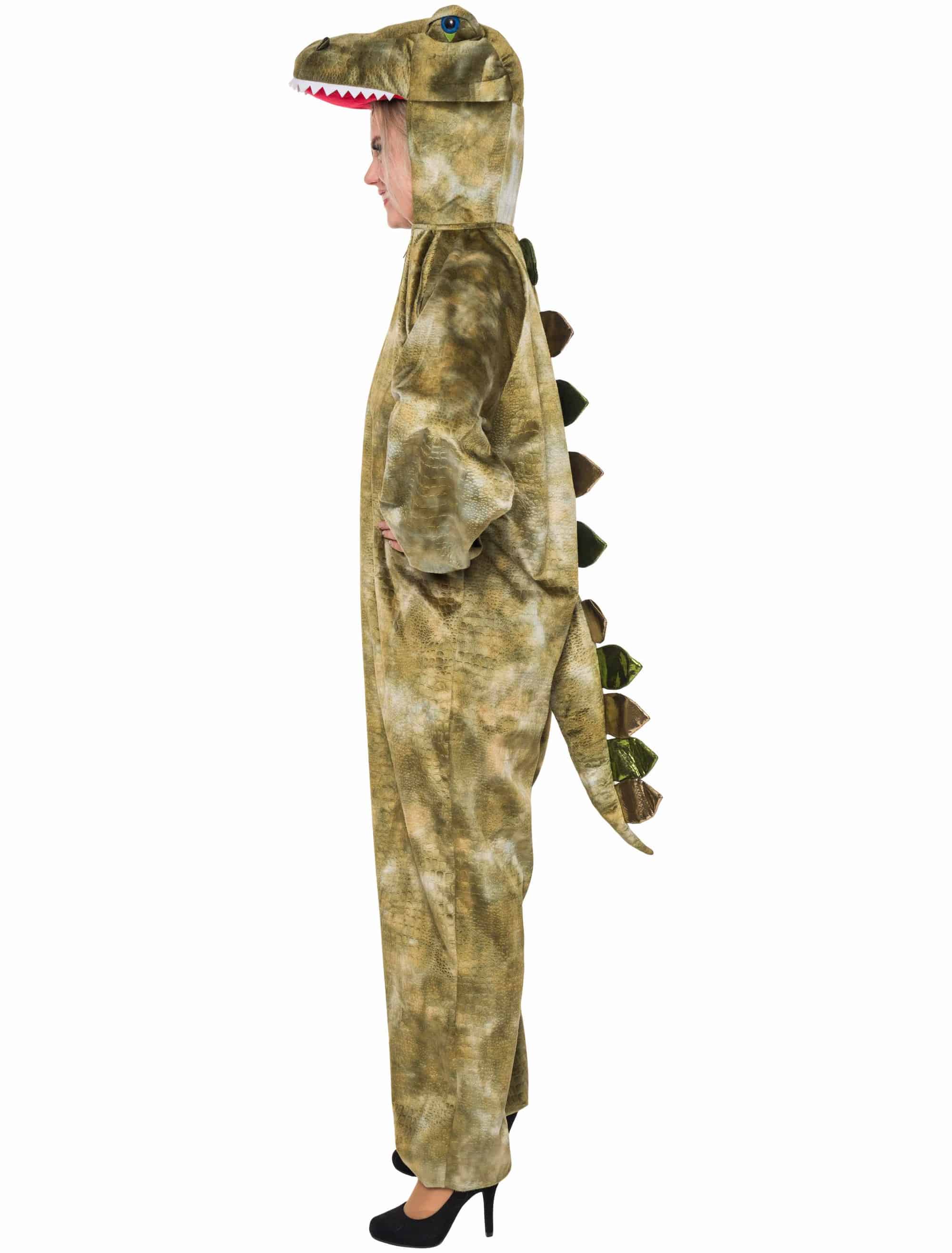 Overall T-Rex Plüsch Damen grün/braun 40/42