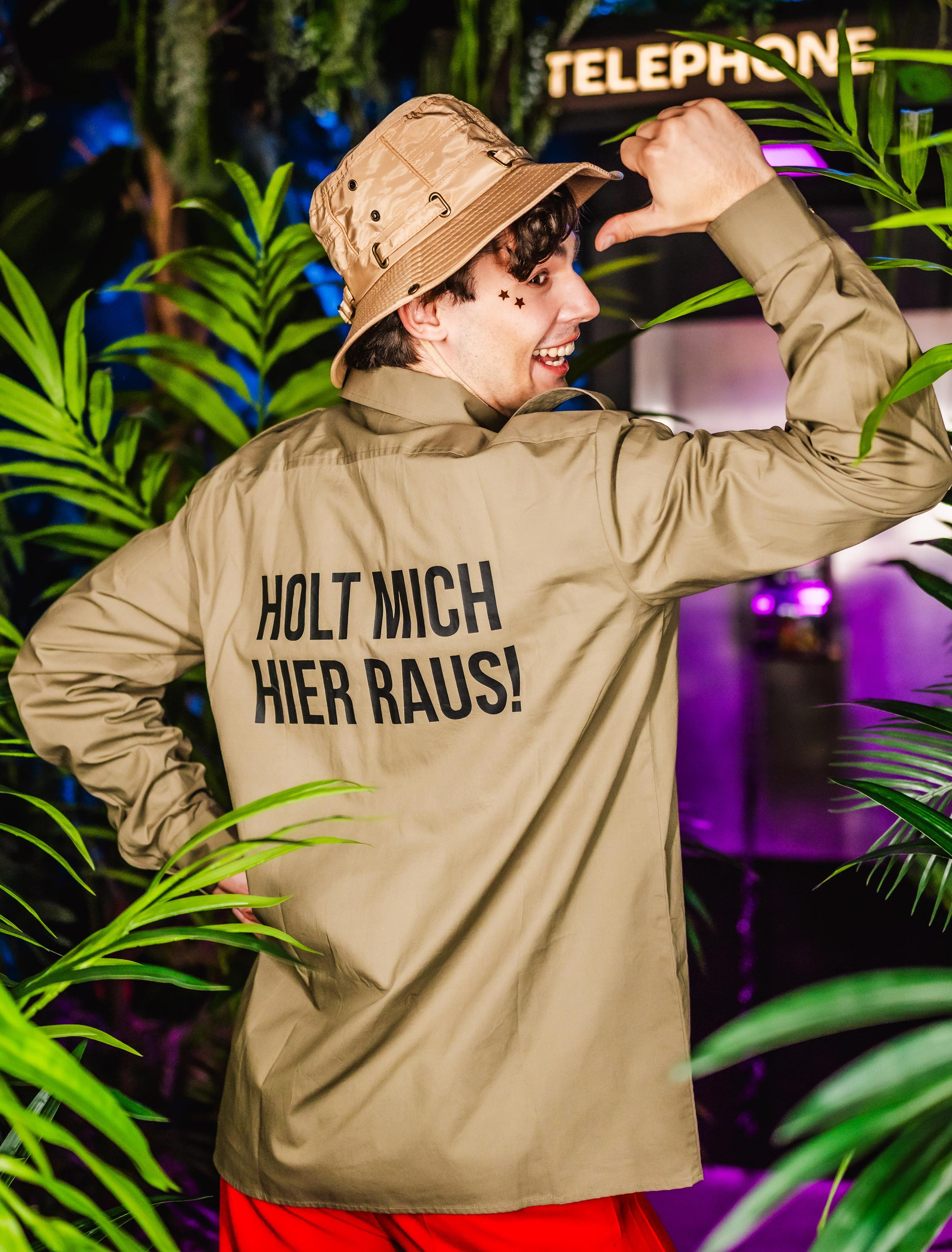 Hemd Dschungelcamp Herren grün S/M