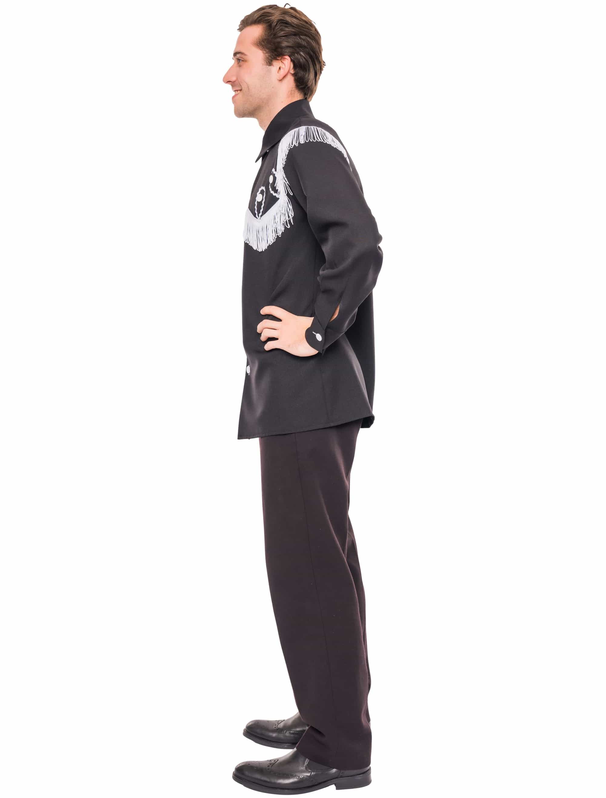 Cowboyhemd mit Fransen Herren schwarz 4XL/5XL