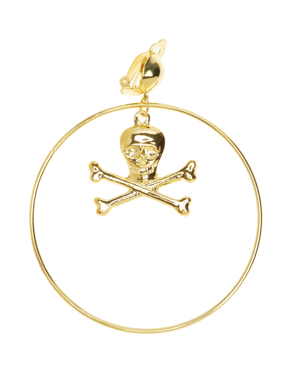 Ohrclip Pirat mit Totenkopf gold