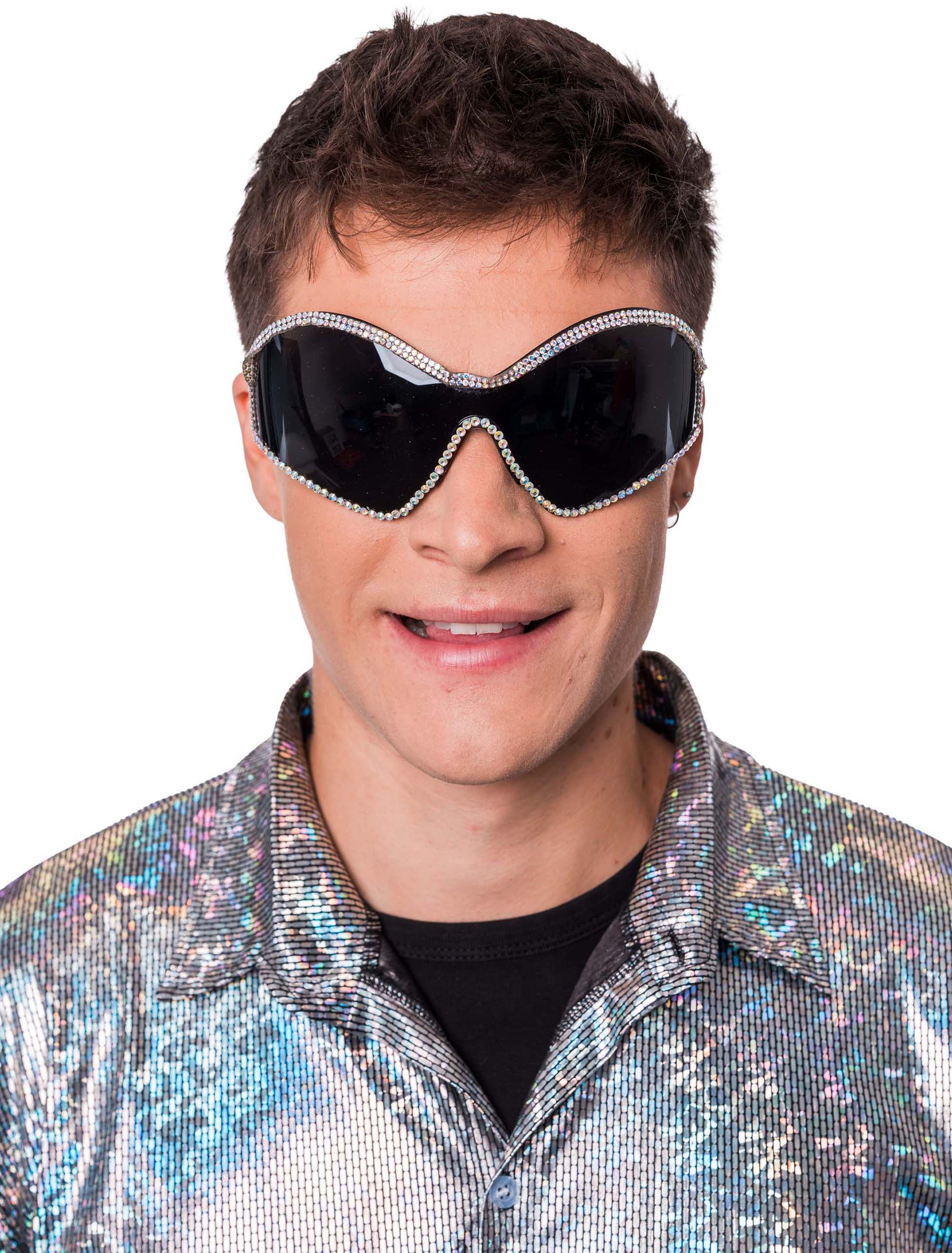 Partybrille mit Strass schwarz