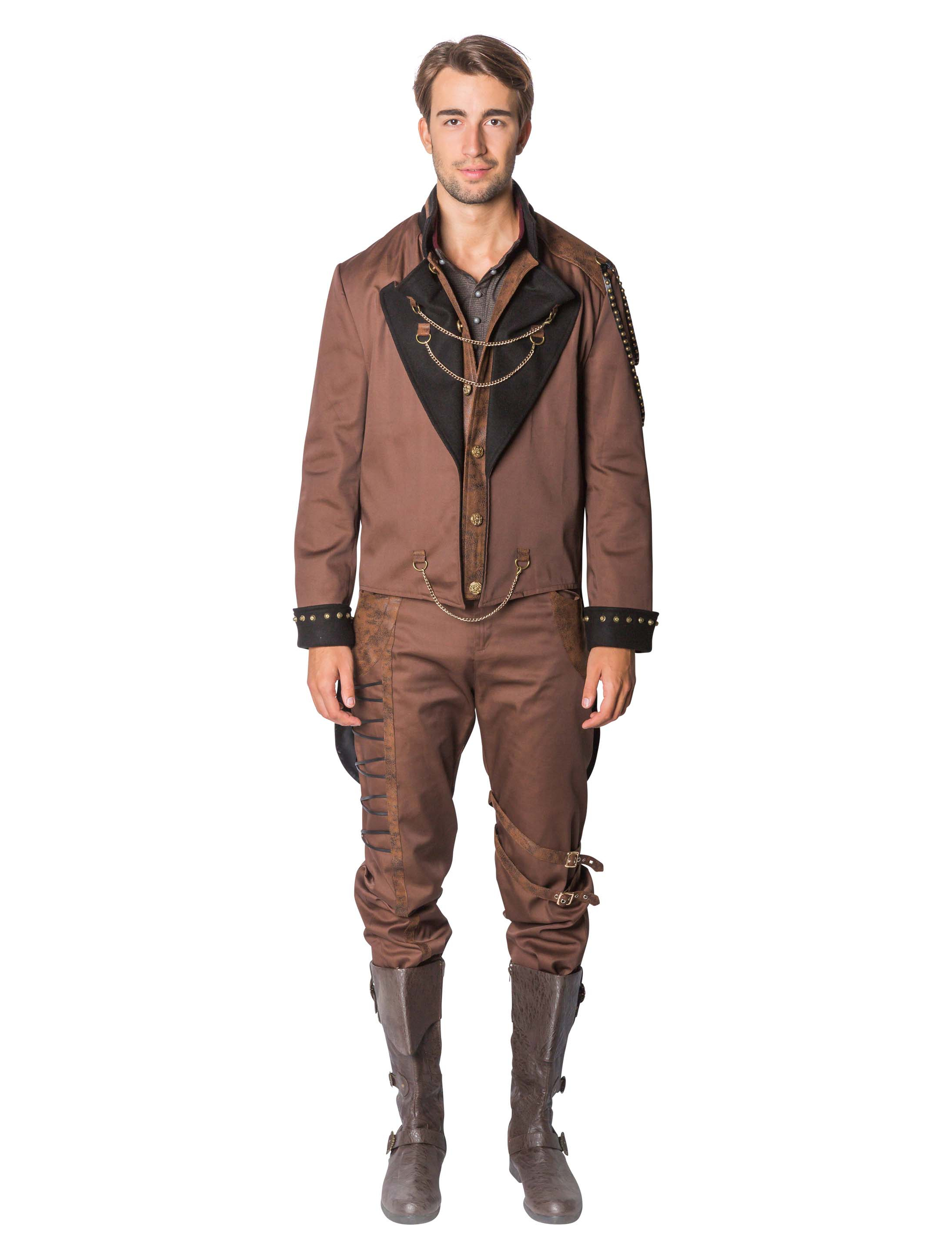 Jacke Steampunk Liam Herren braun 50