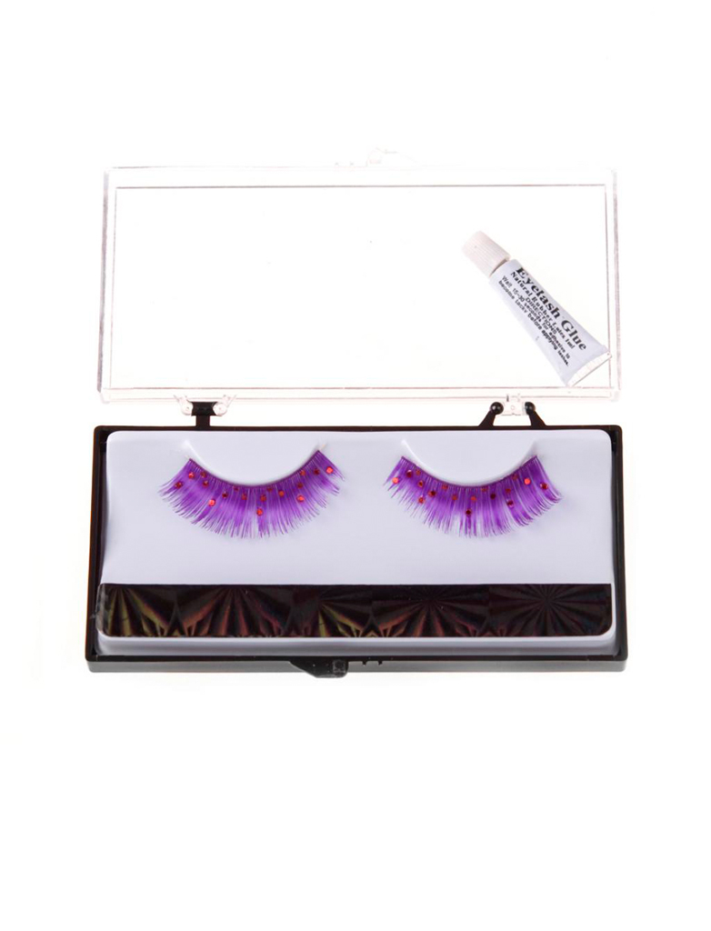 Wimpern Pailletten lila