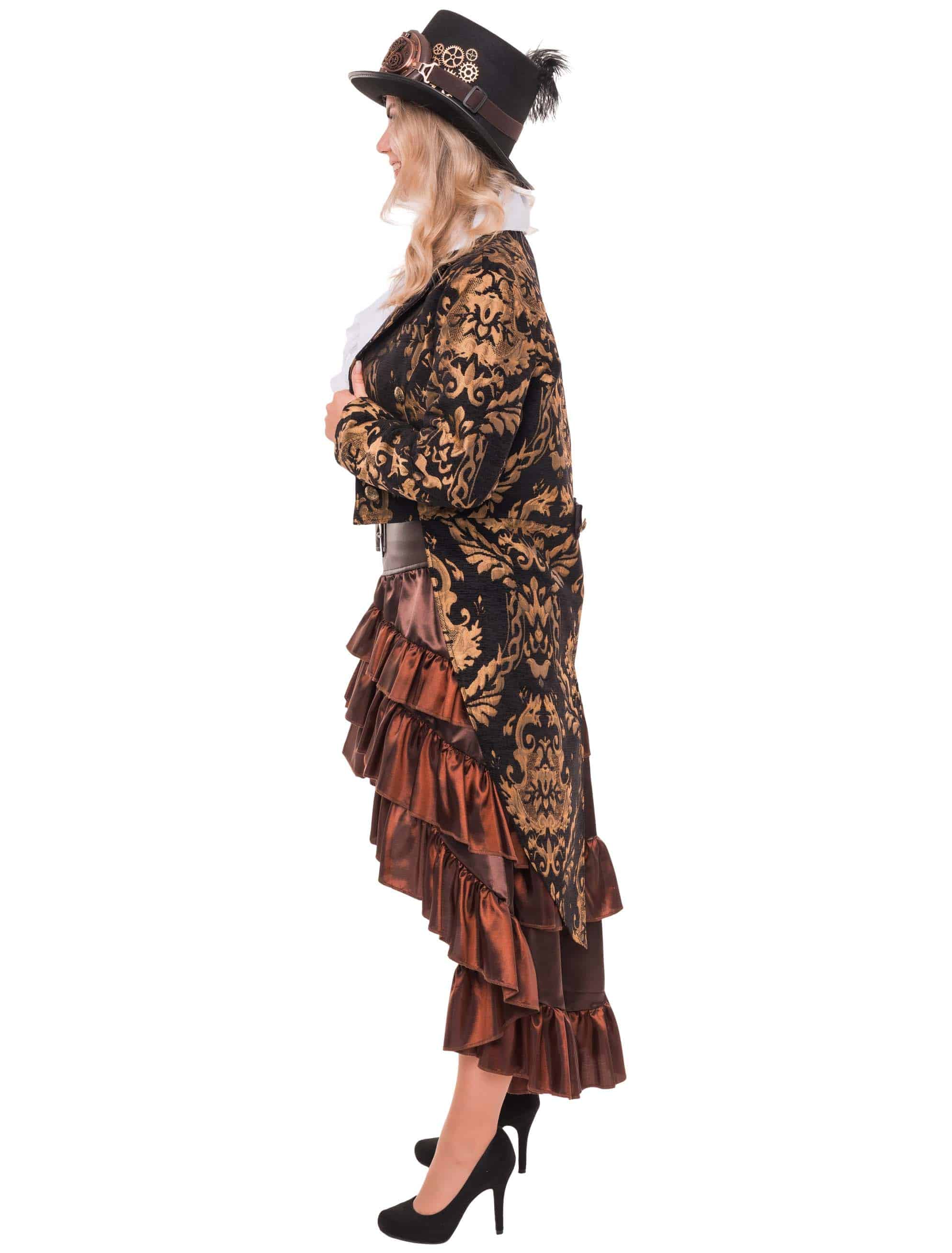Mantel Barock Damen schwarz/gold 2XL/3XL