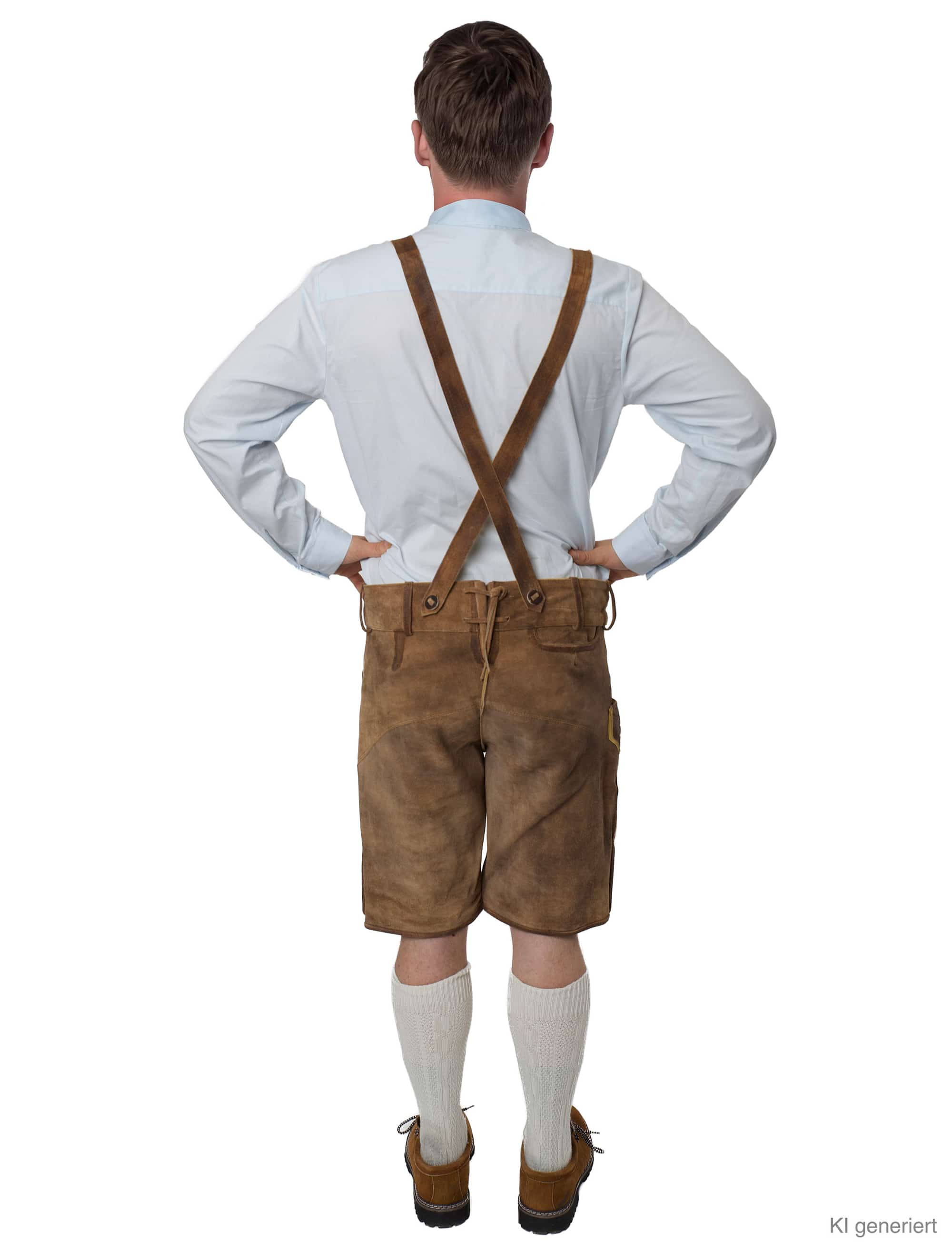 Lederhose Cologne kurz Herren braun M
