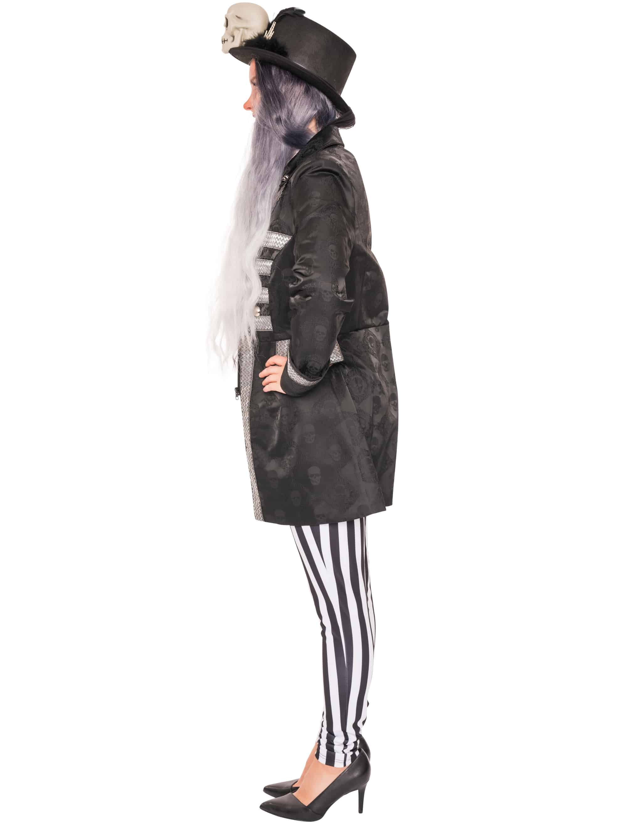 Jacke mit Totenköpfen Damen schwarz M