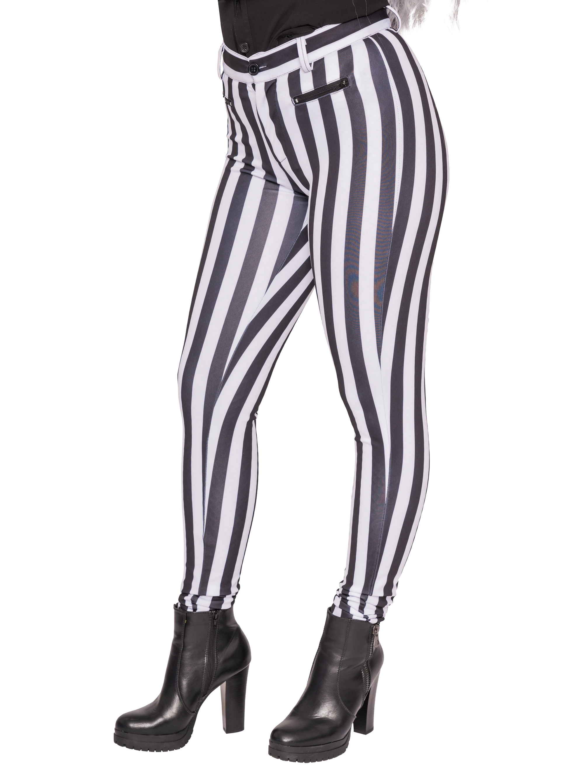 Hose gestreift Damen schwarz/weiß M