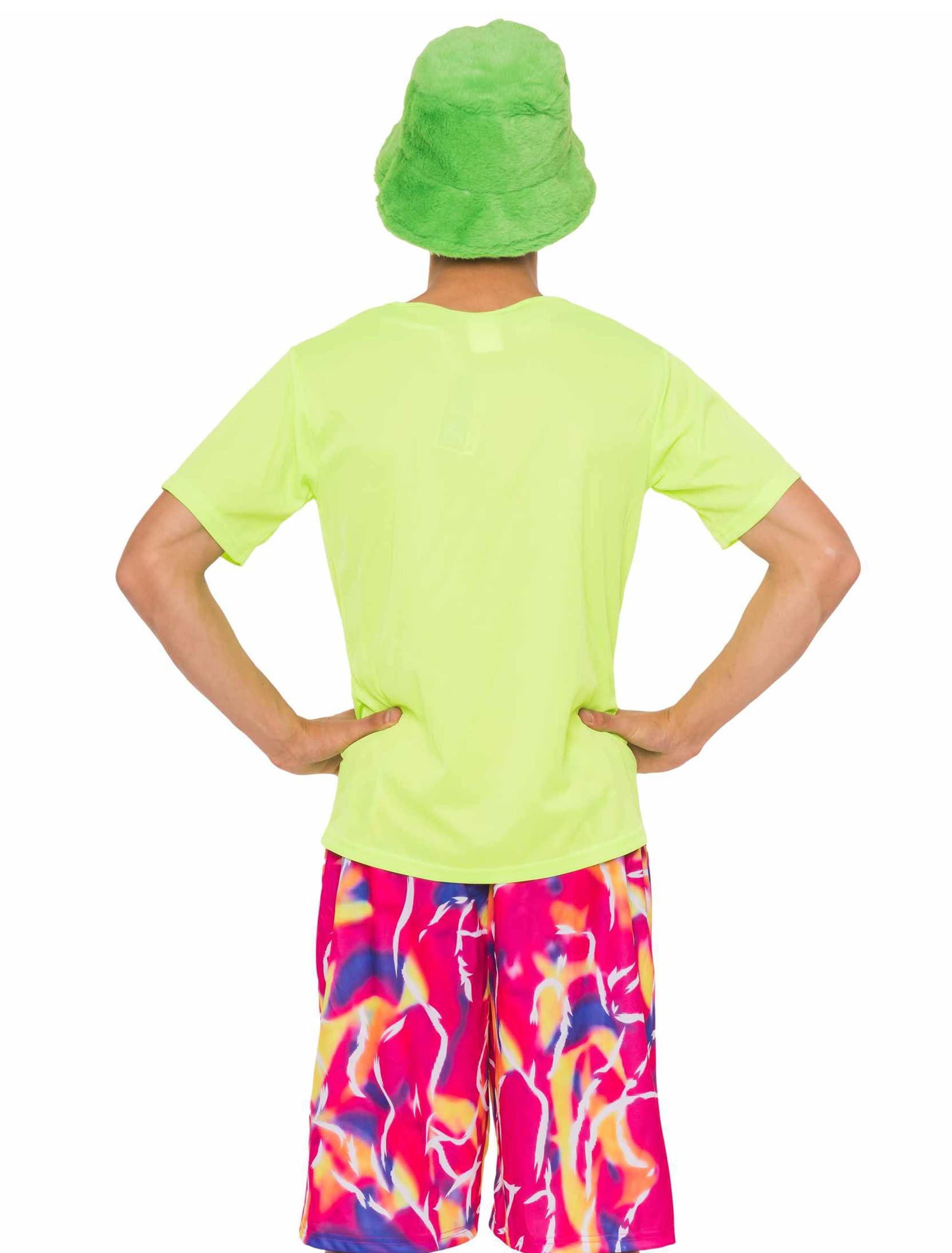 T-Shirt Neon Unifarben Herren neongrün S/M
