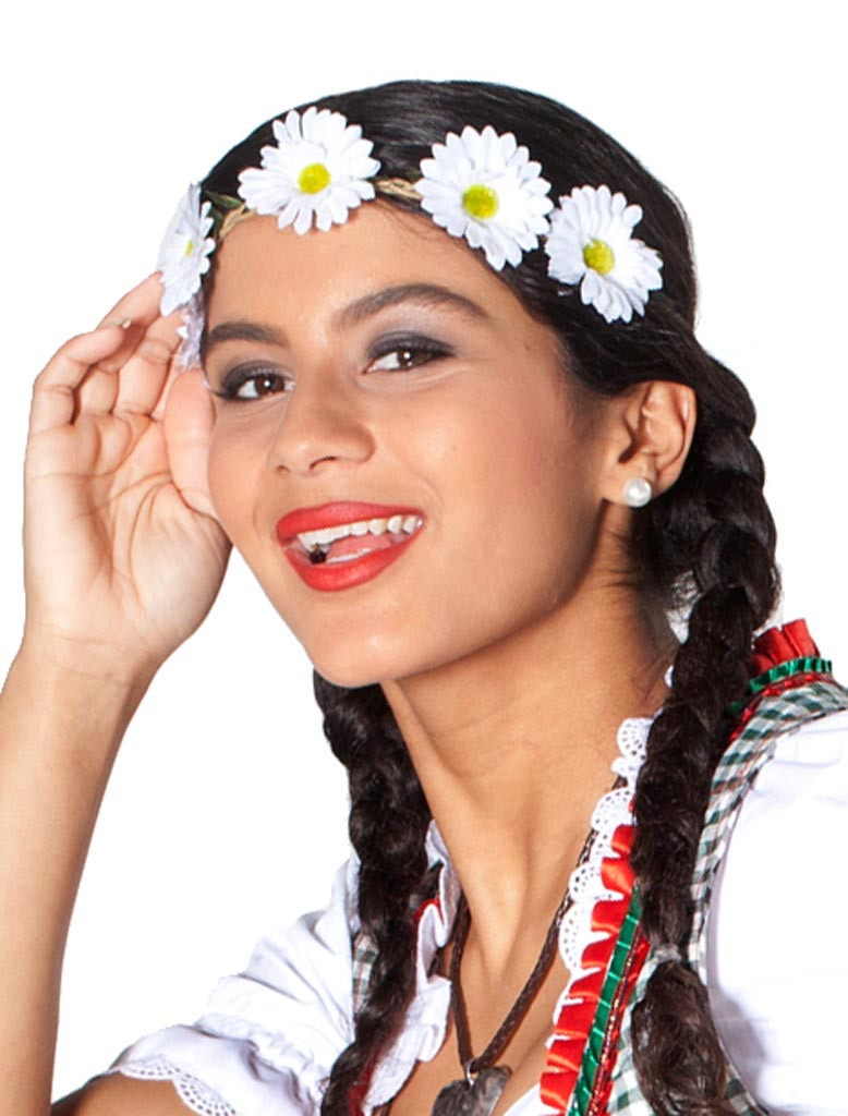 Haarband mit Margeriten Damen weiß