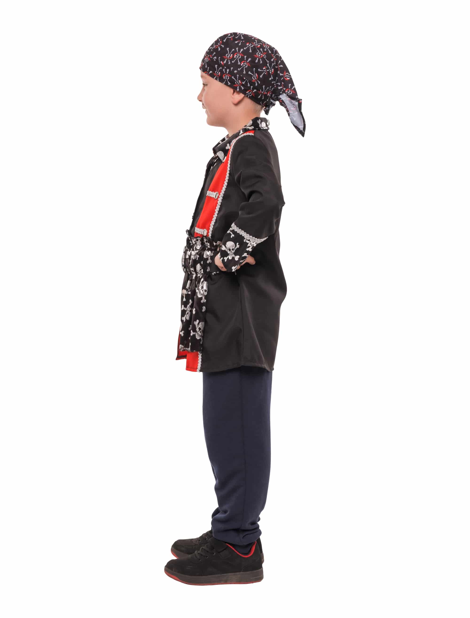 Jacke Pirat Kinder schwarz/rot 4-6 Jahre