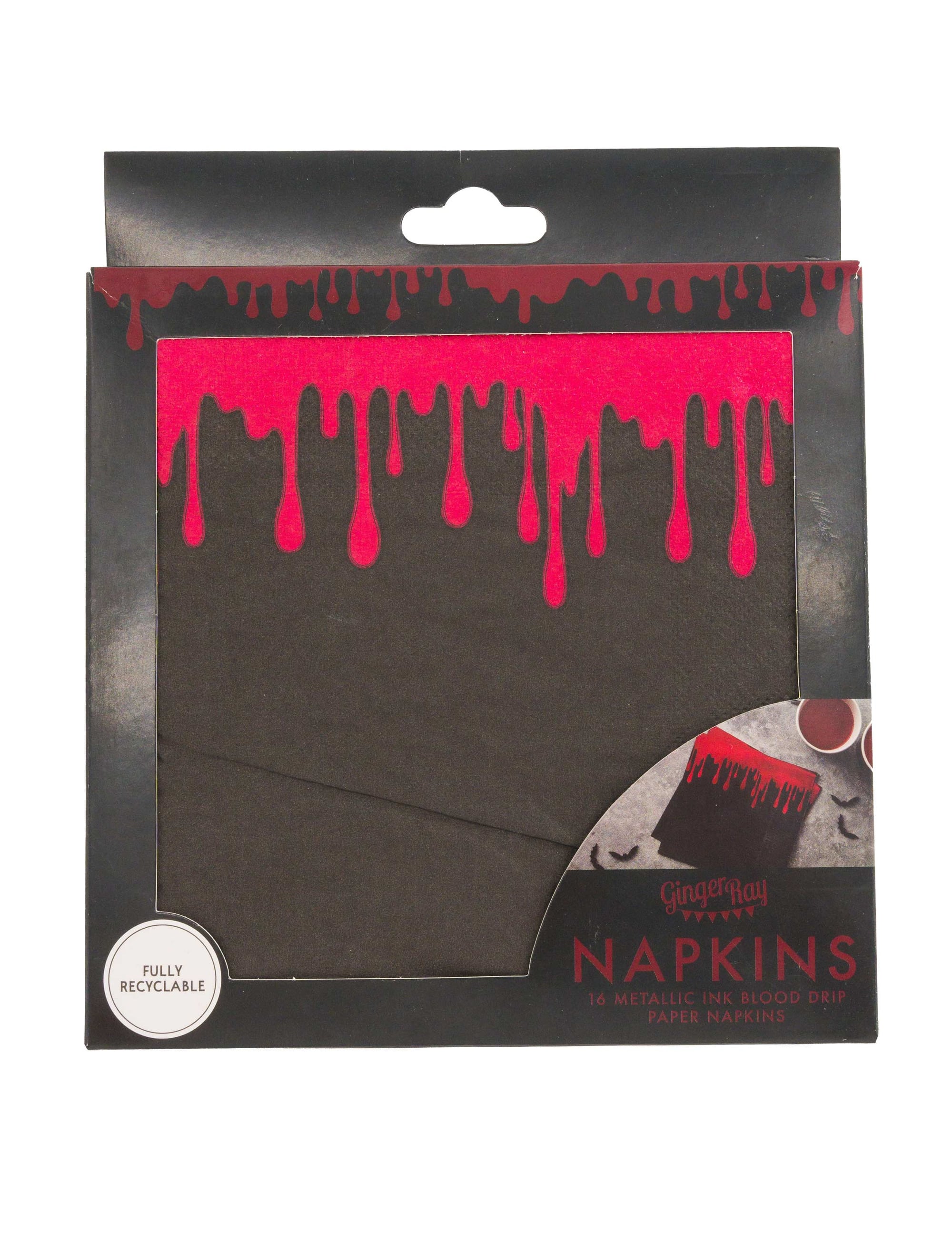 Serviette Blutspritzer schwarz/rot