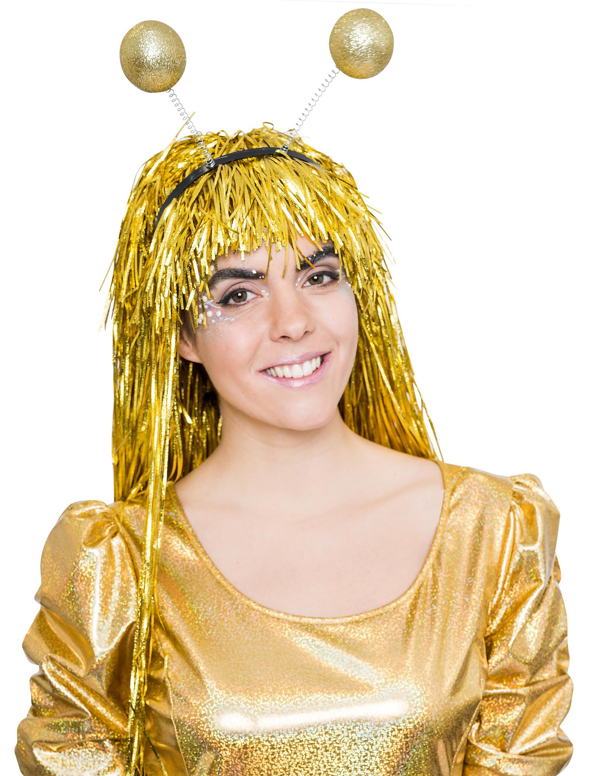 Haarreif Glitzerkugeln gold
