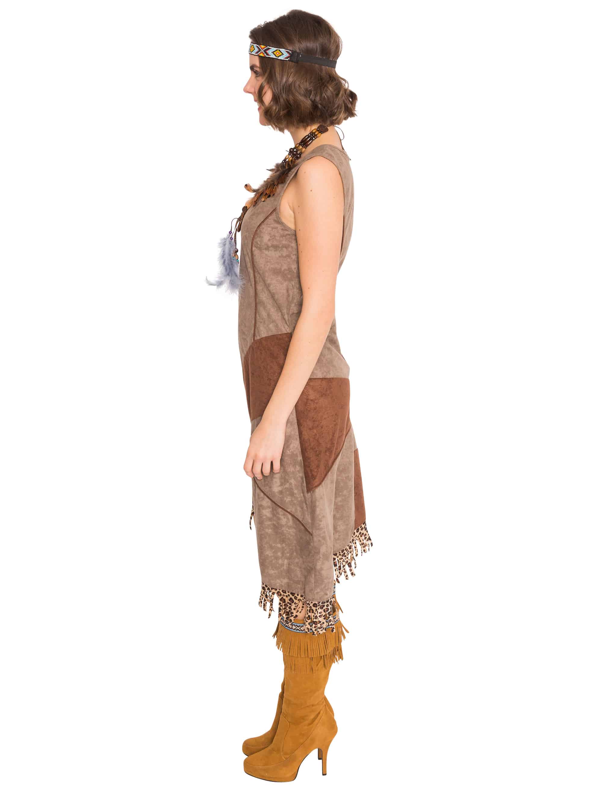 Kleid Indianerin Damen braun XL