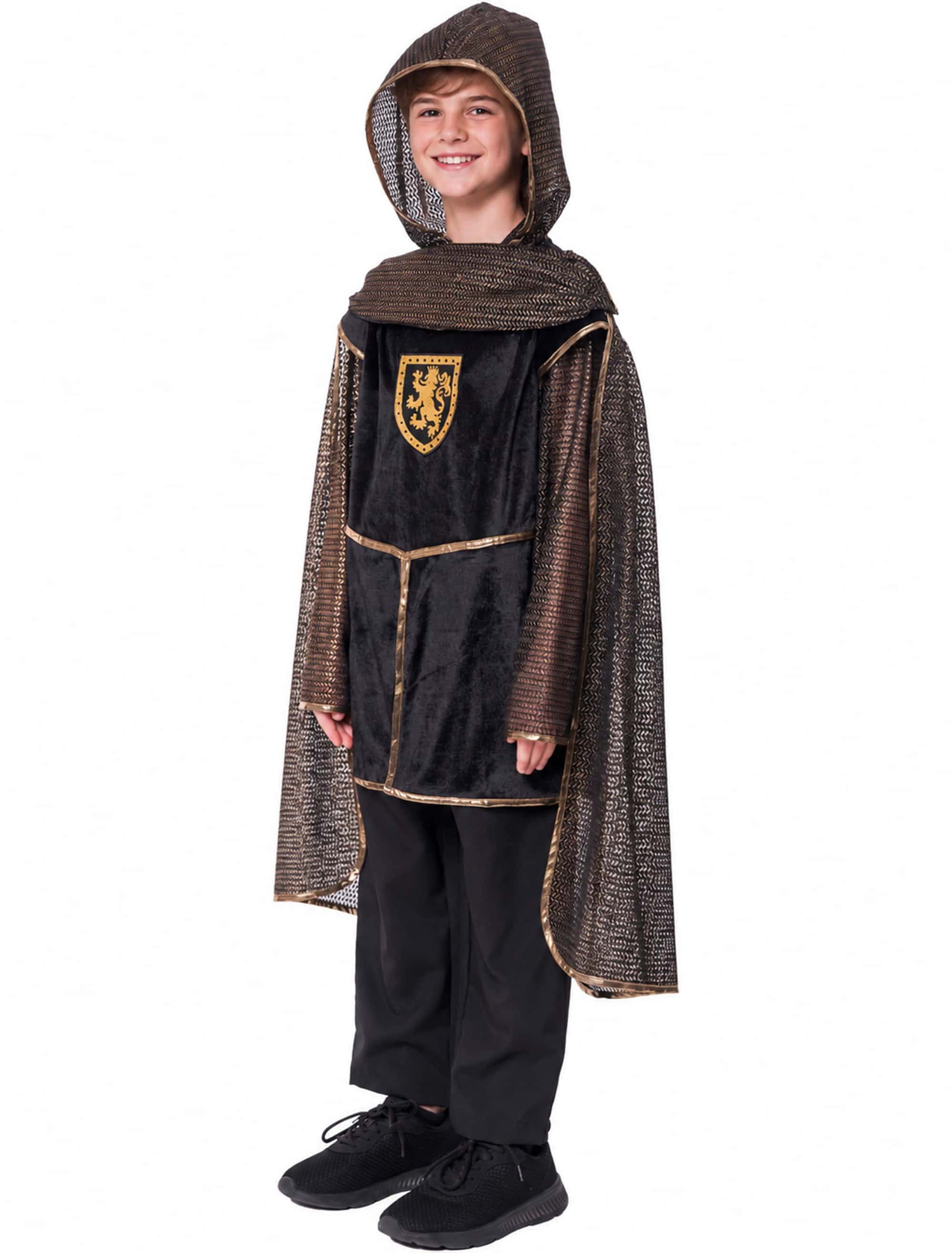 Kostüm Ritter 2-tlg. Kinder gold/schwarz 104/116