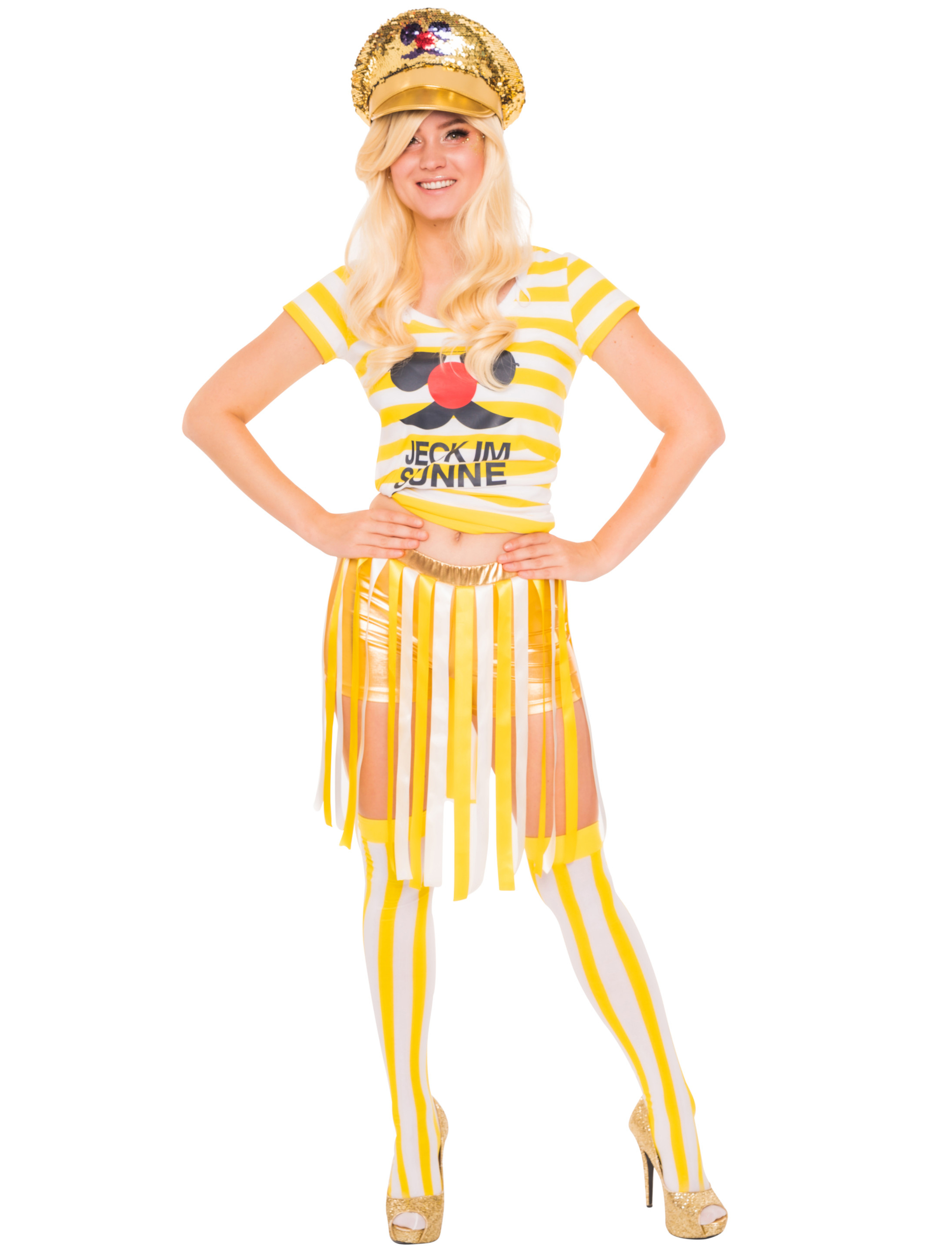 JIS Shorts Jeck im Sunnesching gold mit Fransen Damen goldgelb S/M