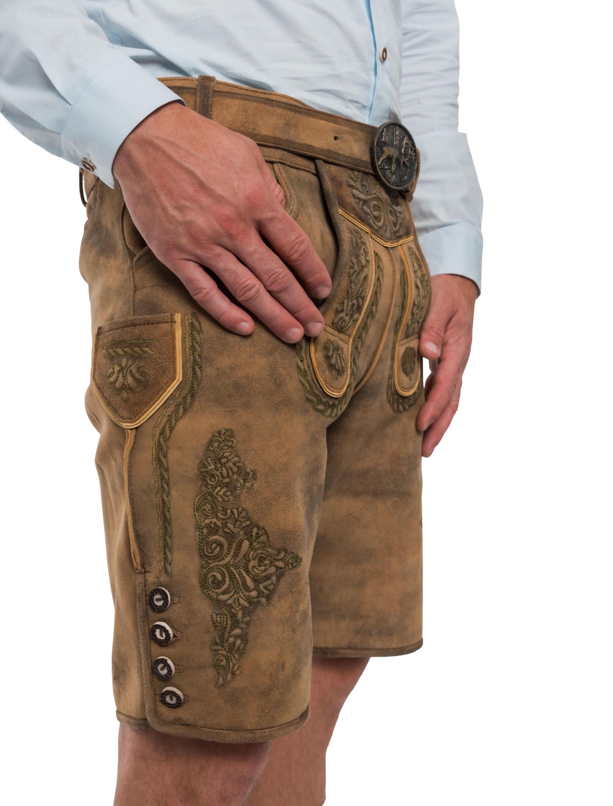 Lederhose Justus kurz Herren hellbraun S