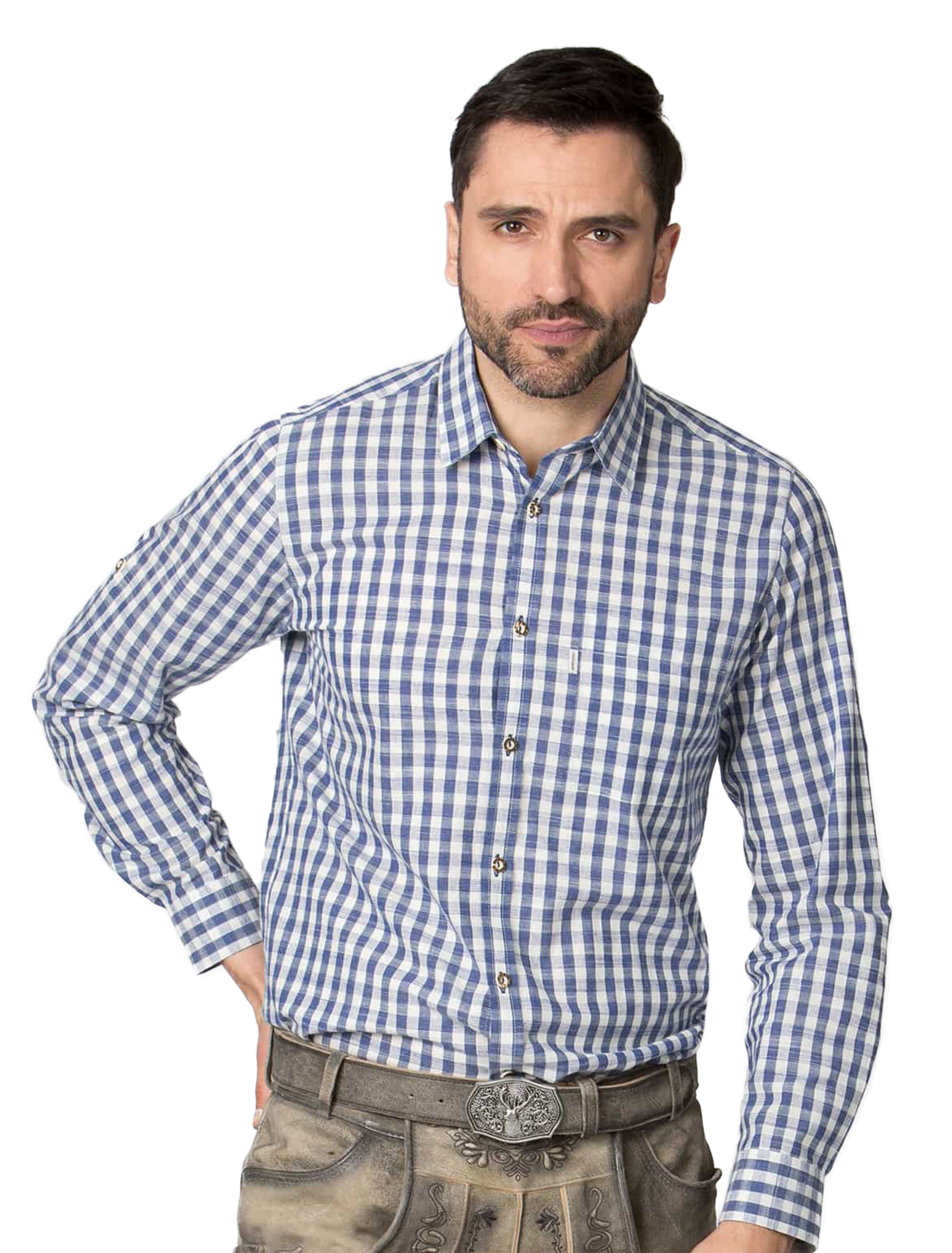 Trachtenhemd Marco Herren blau M