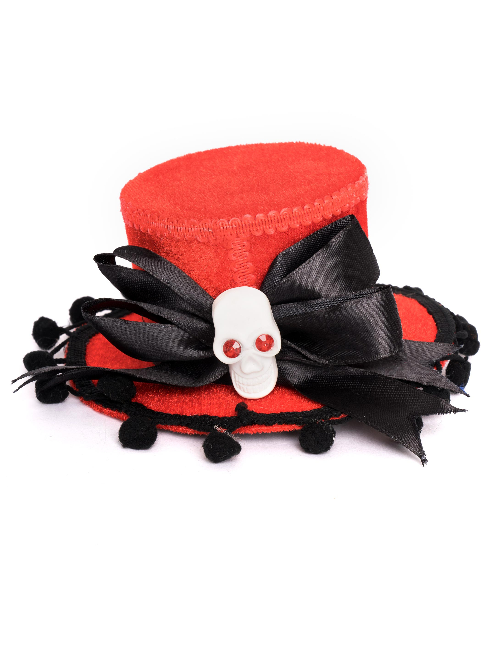 Mini Hut mit Totenkopf schwarz/rot one size